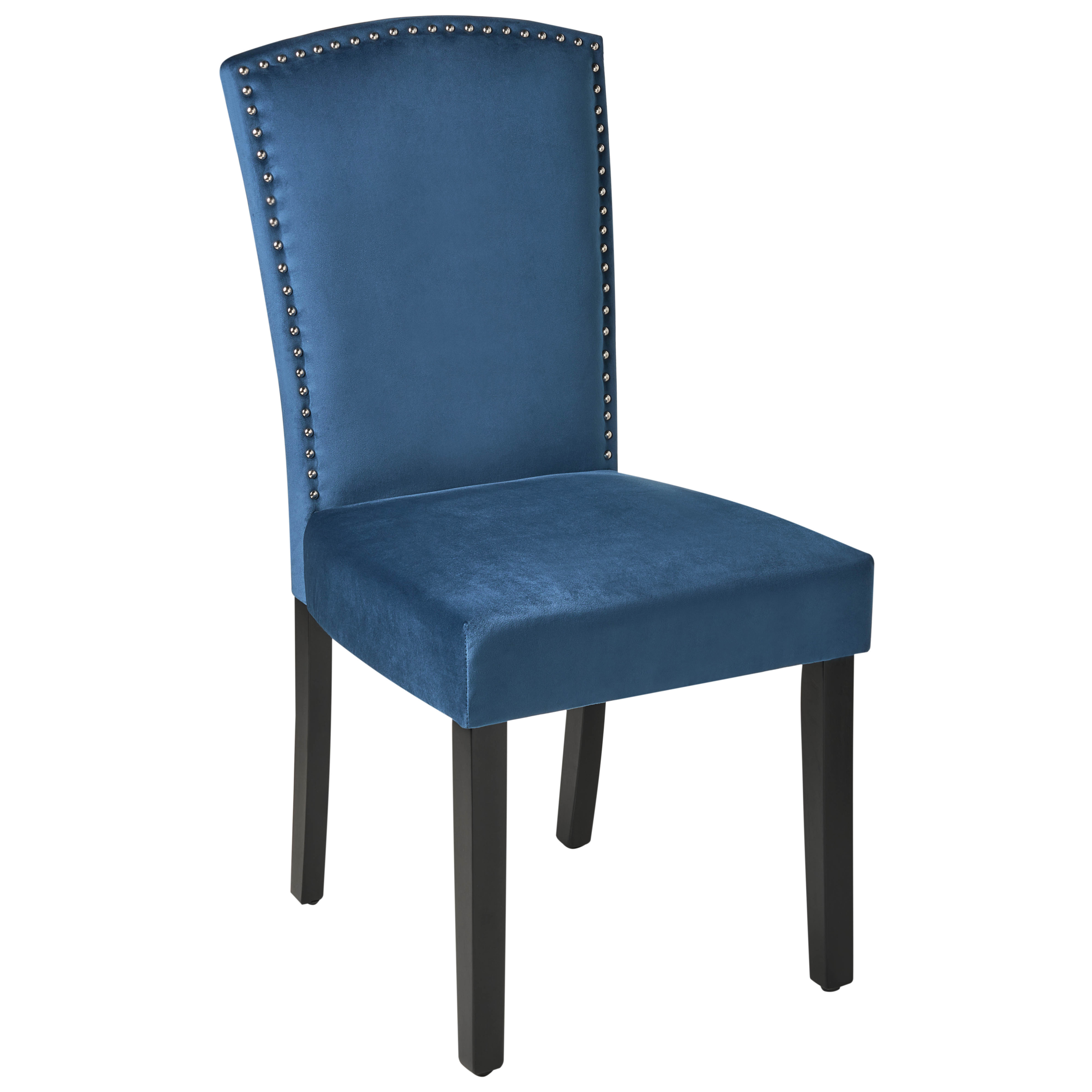 Set de 2 scaune dining PISECO Catifea Albastru închis [4]