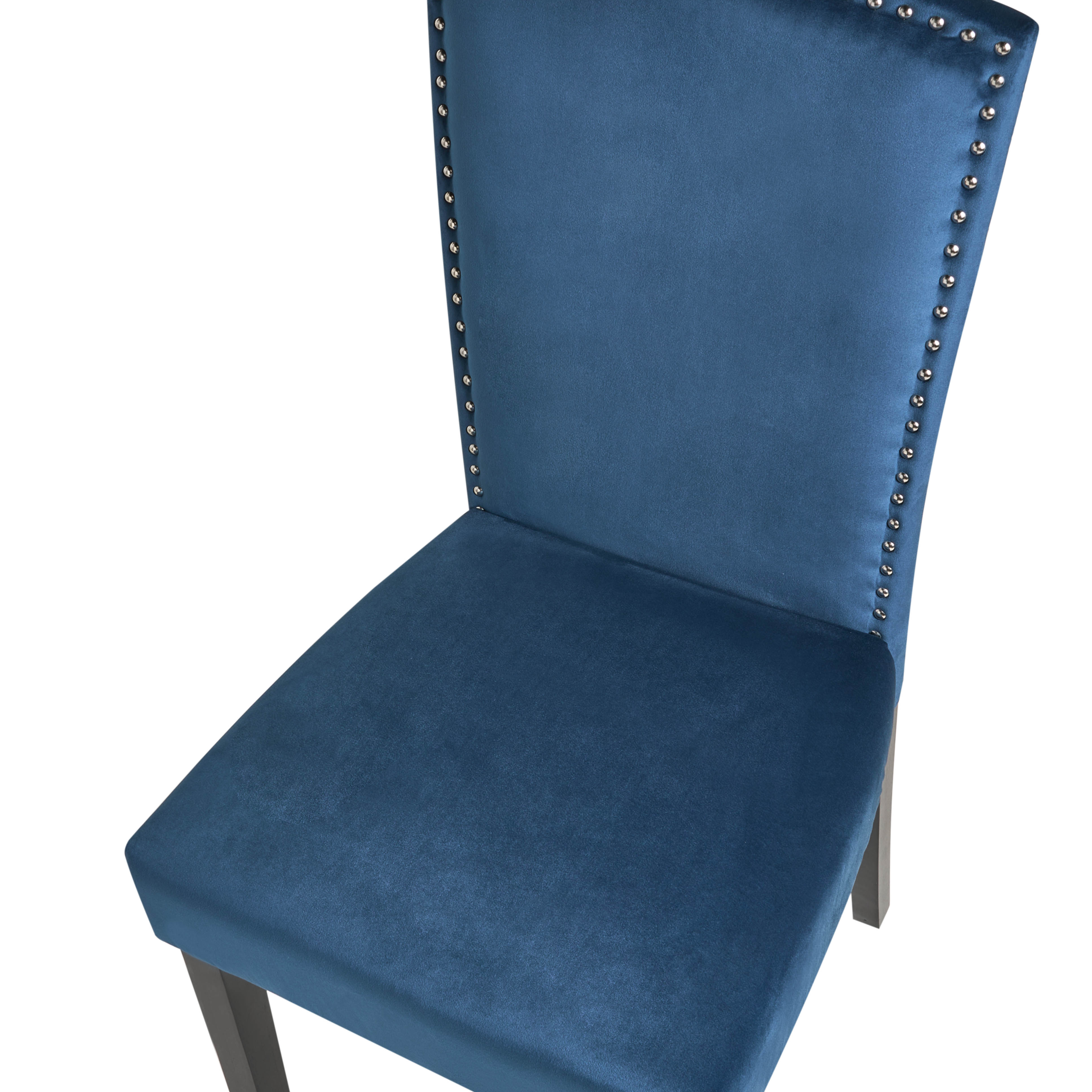 Set de 2 scaune dining PISECO Catifea Albastru închis [7]