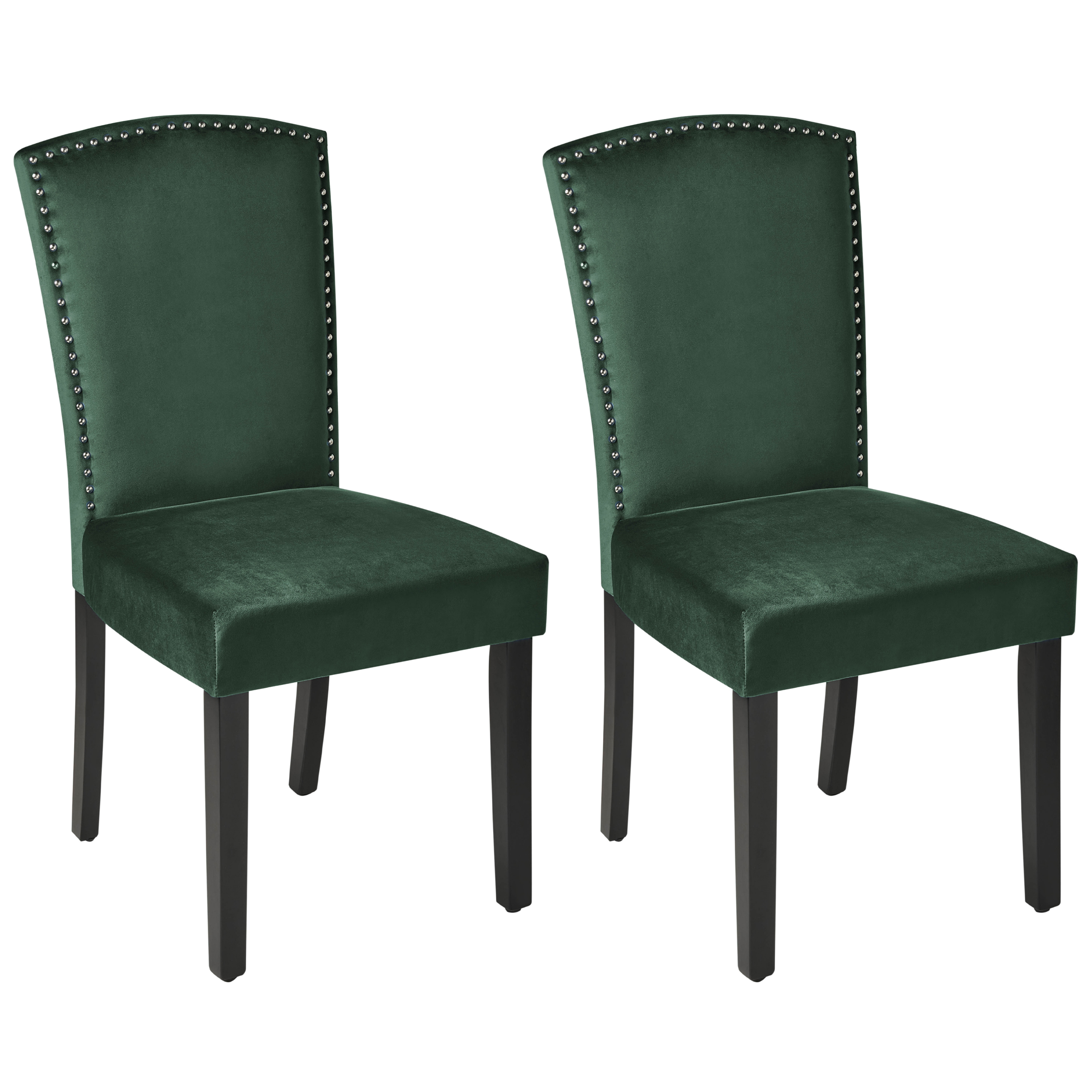 Set de 2 scaune dining PISECO Catifea Verde închis [2]