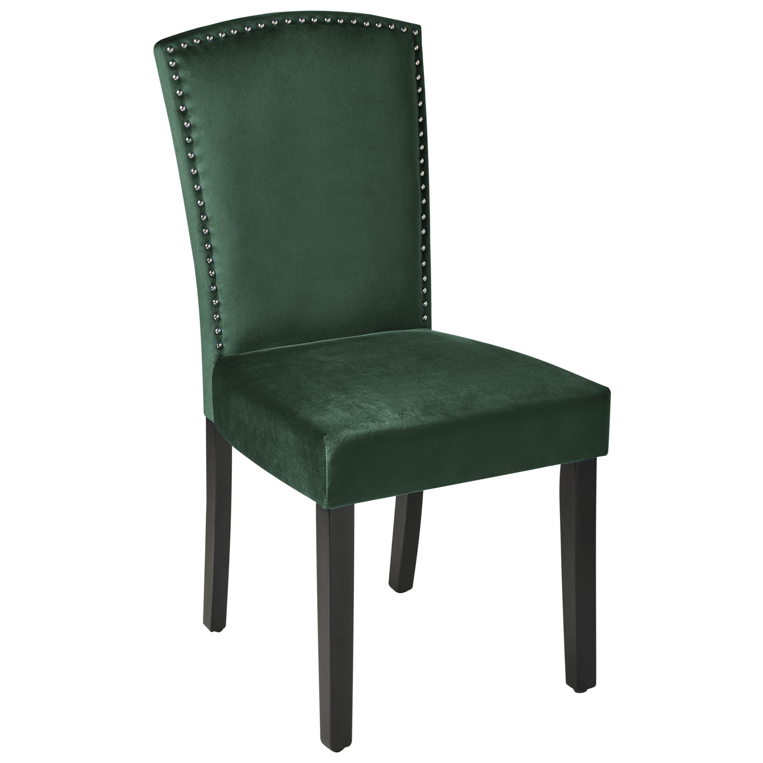 Set de 2 scaune dining PISECO Catifea Verde închis [4]