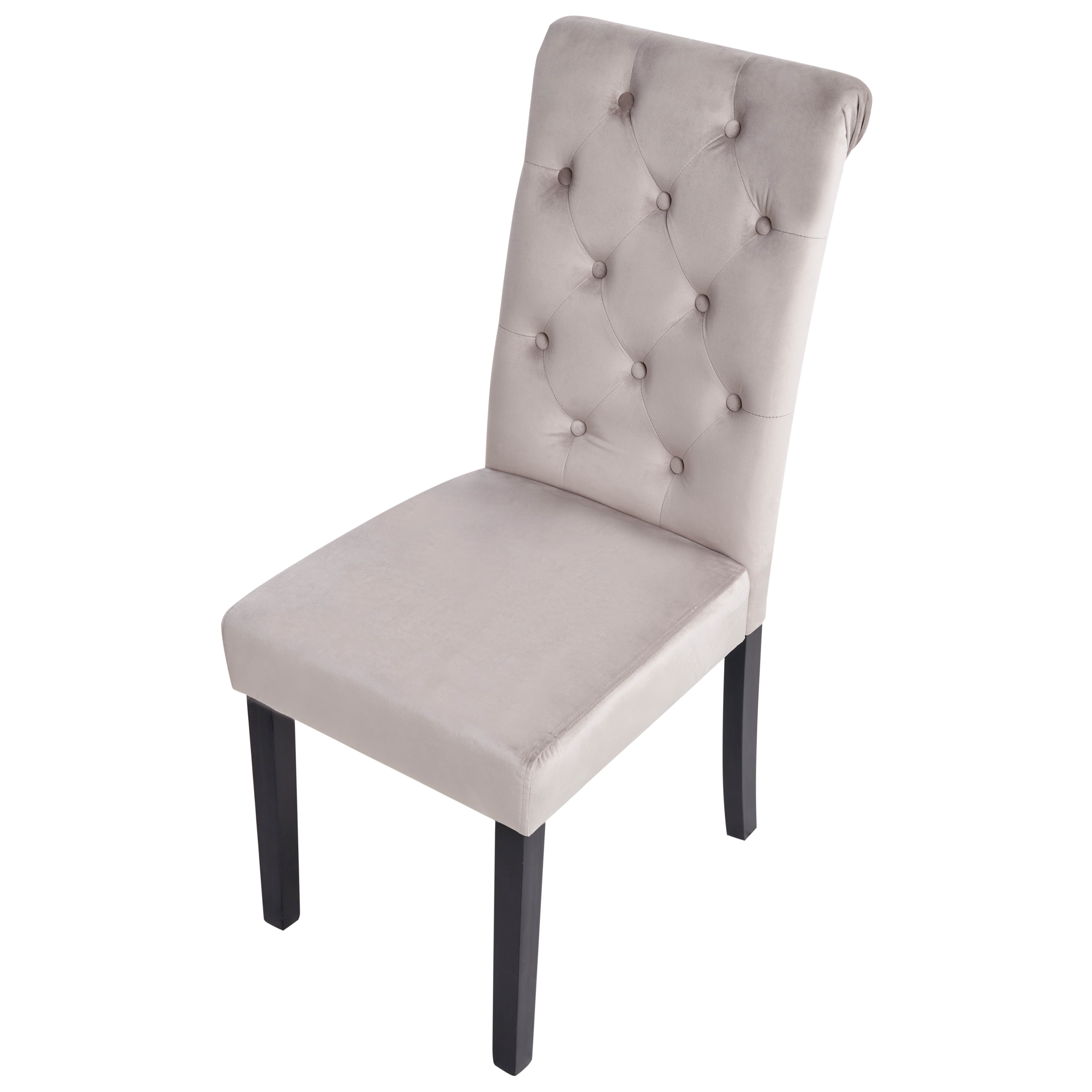 Set of 2 VELVA dining chairs Grey velvet [7]