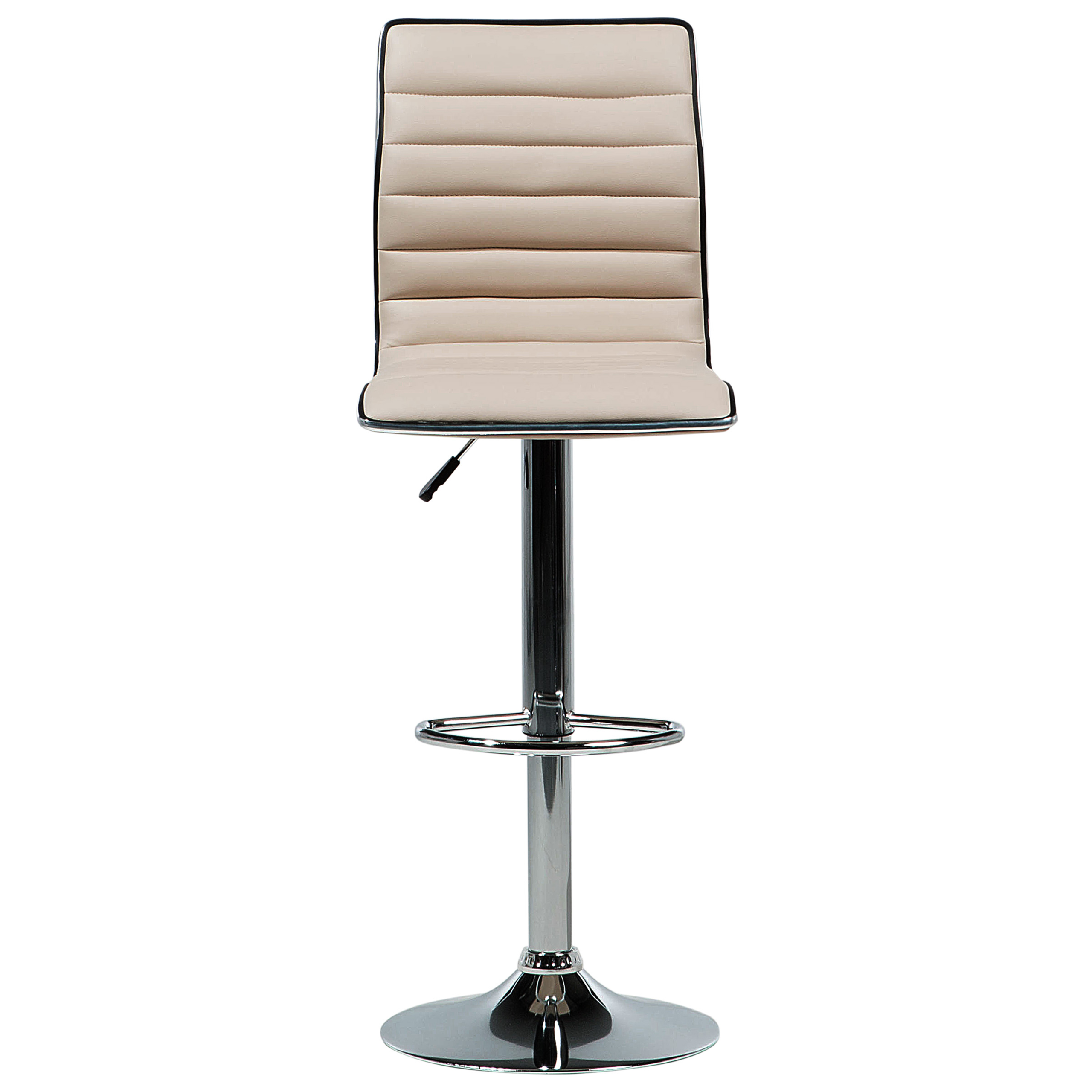 Set of 2 Bar Stools LUCERNE Faux Leather Swivel Light Beige [5]