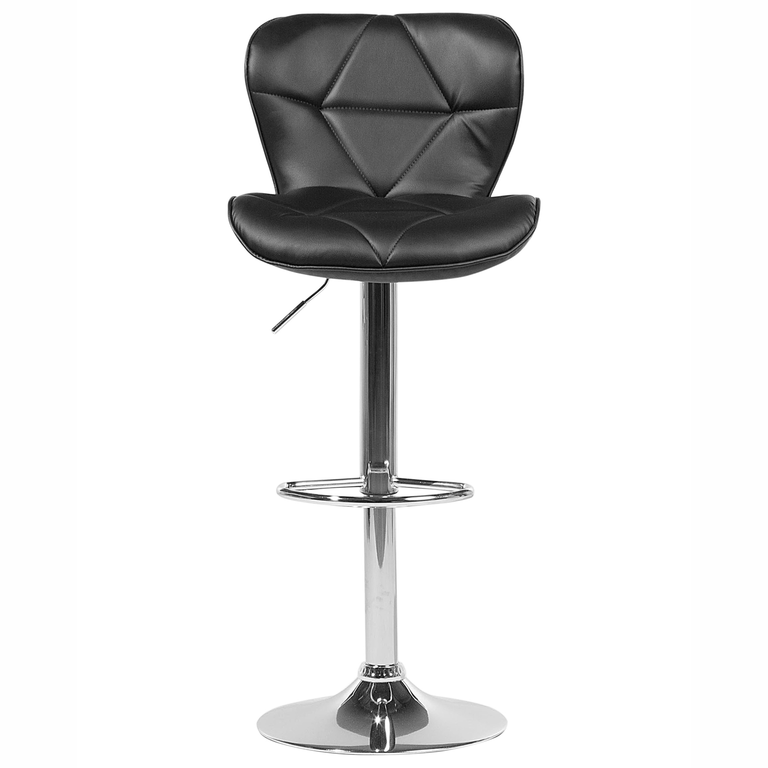 Set of 2 VALETTA Bar Stools Eco-Leather Swivel Black [4]
