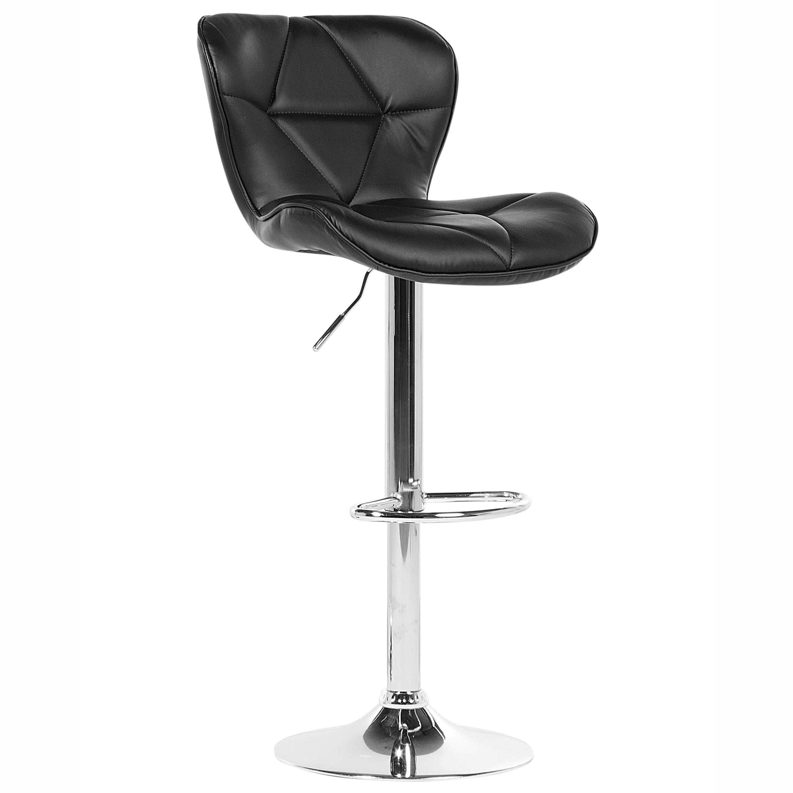 Set of 2 VALETTA Bar Stools Eco-Leather Swivel Black [5]