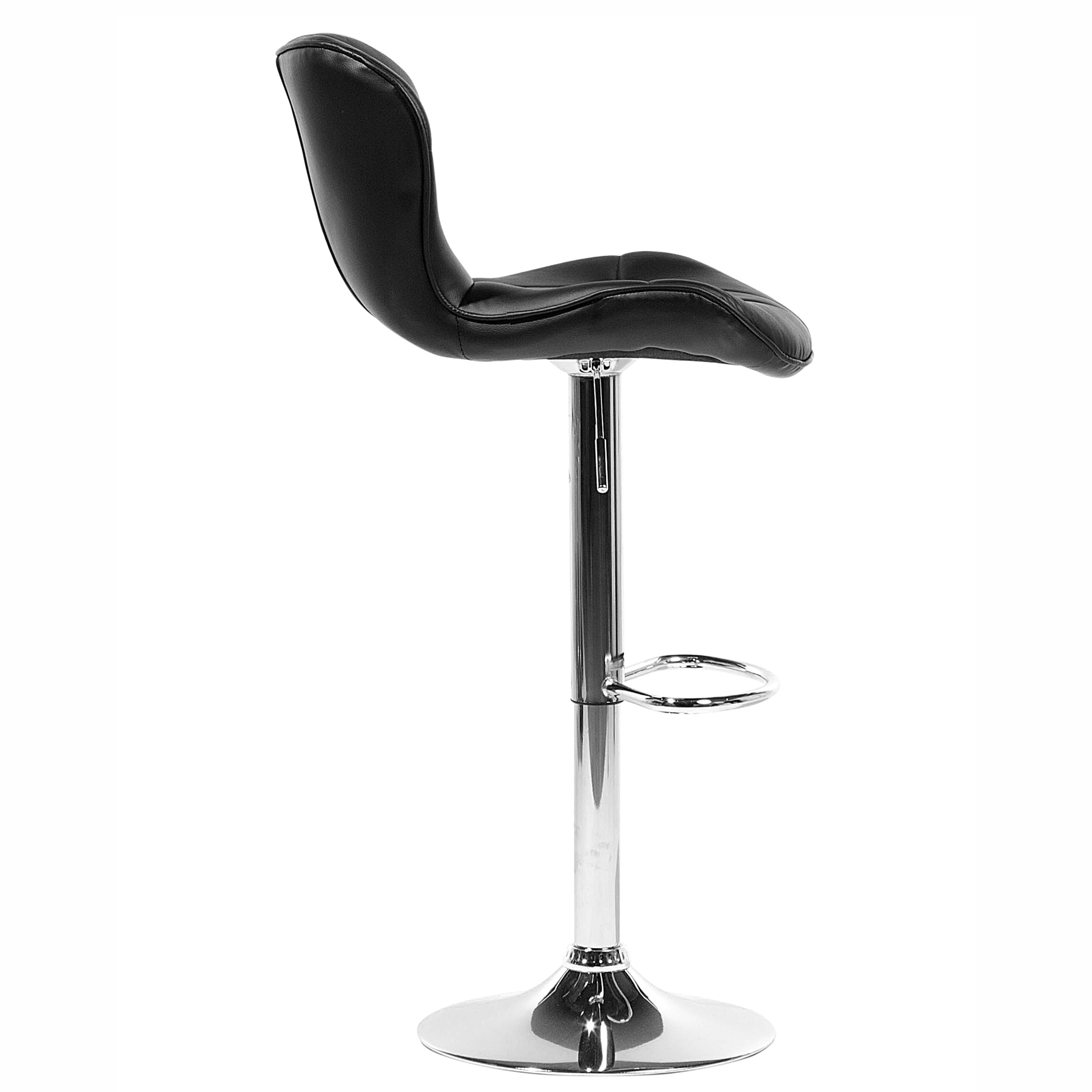 Set of 2 VALETTA Bar Stools Eco-Leather Swivel Black [6]