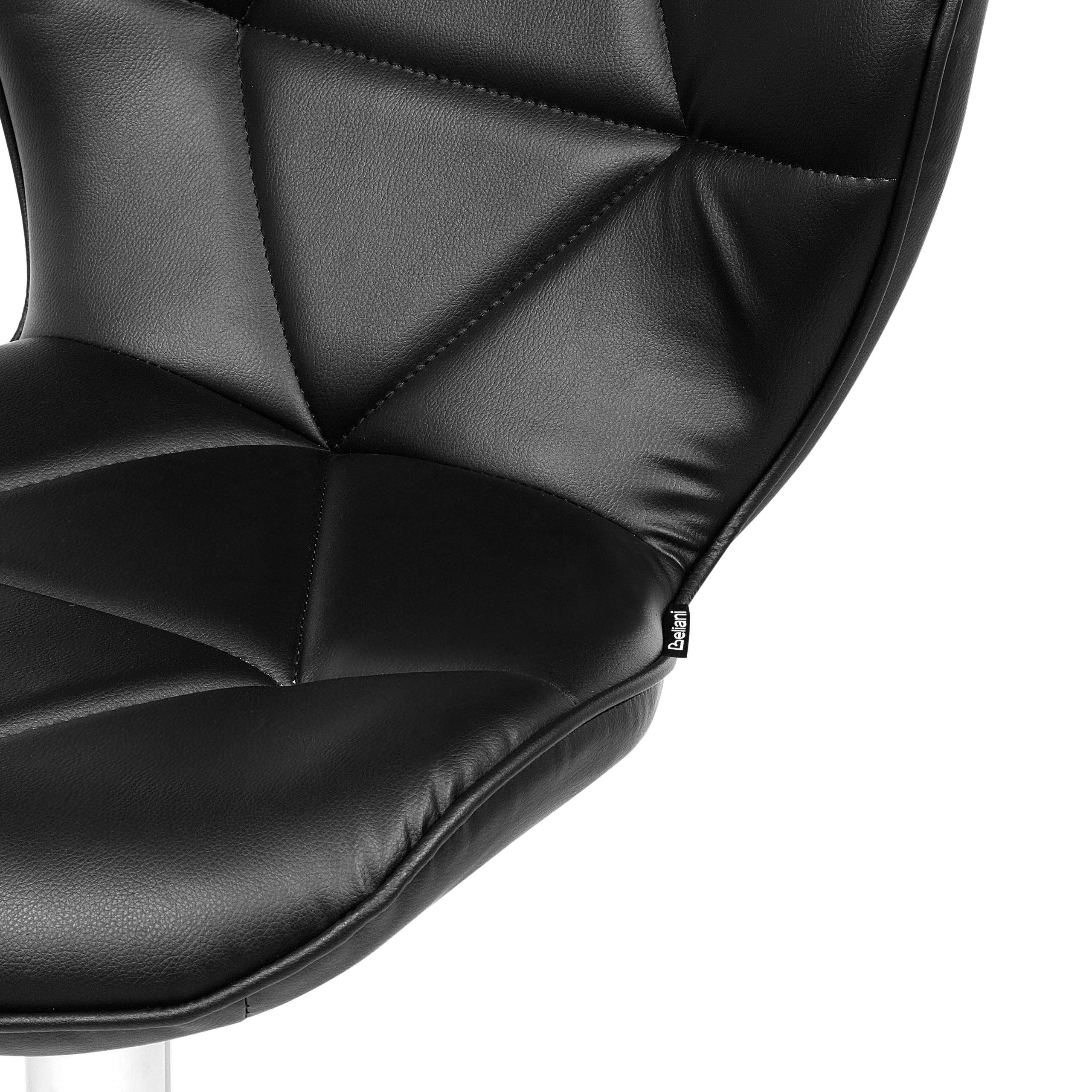 Set de 2 scaune de bar VALETTA Piele ecologică Pivotant Negru [11]