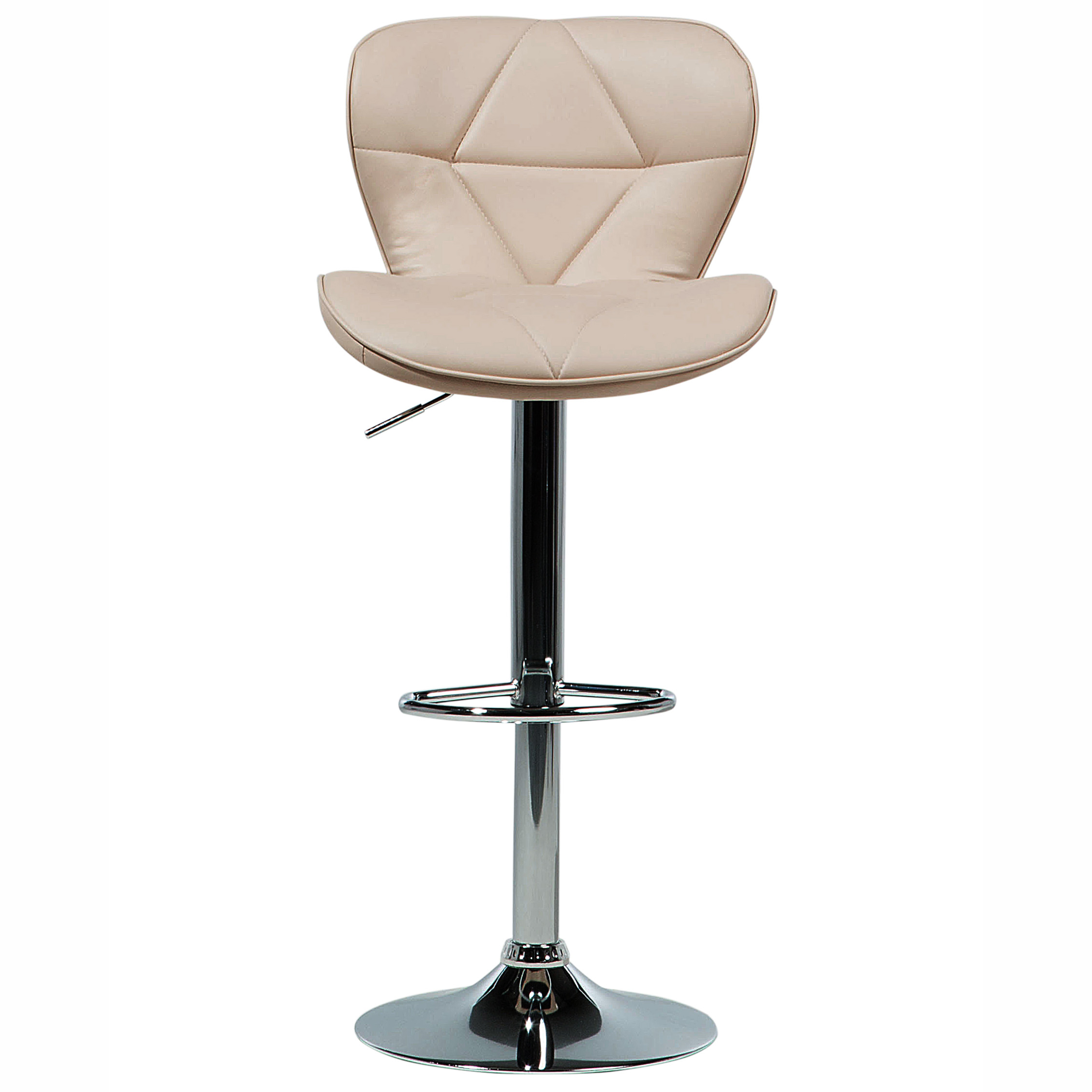 Set de 2 scaune de bar VALETTA Piele ecologică Pivotant Bej deschis [5]