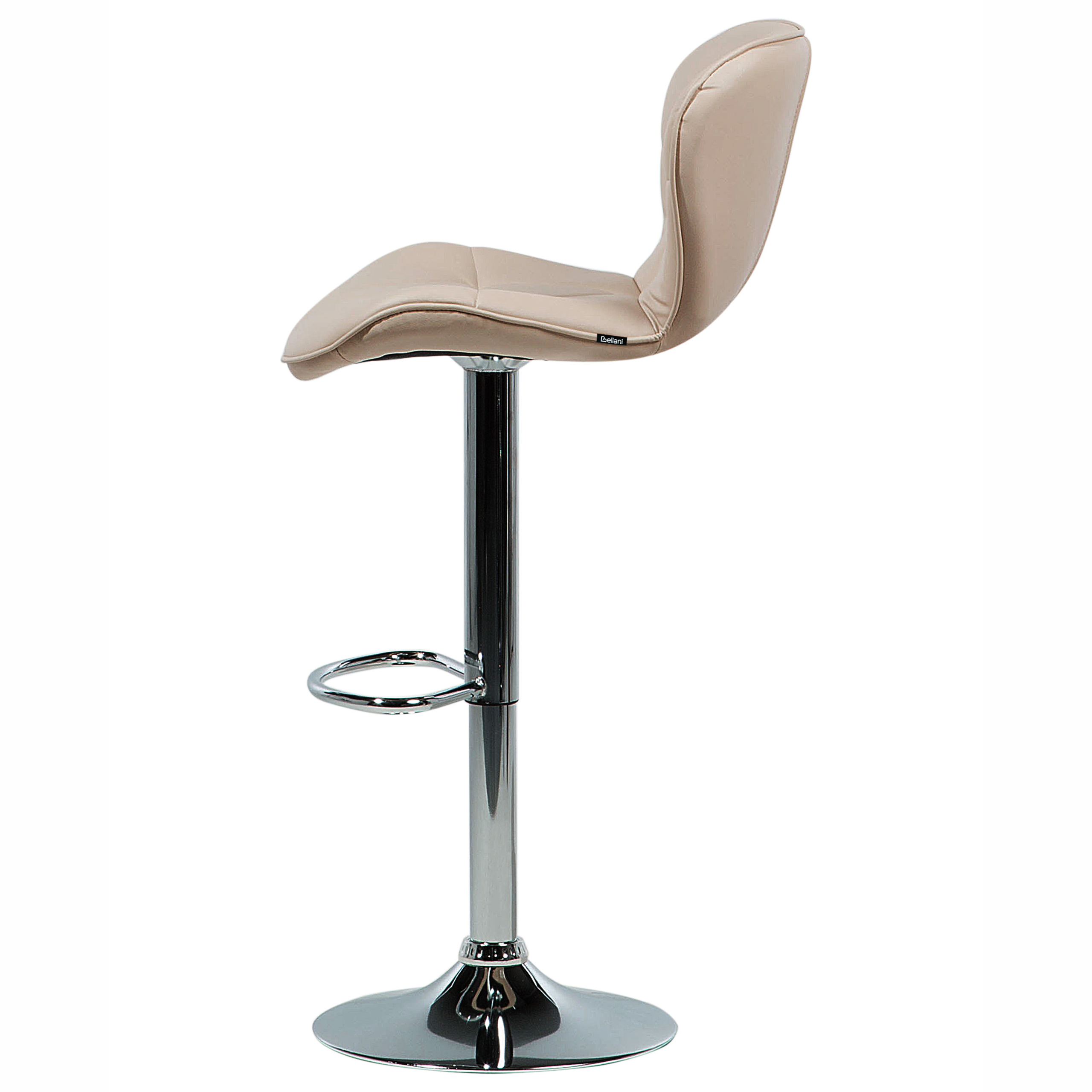 Set of 2 bar chairs VALETTA Eco-leather Swivel Light Beige [6]