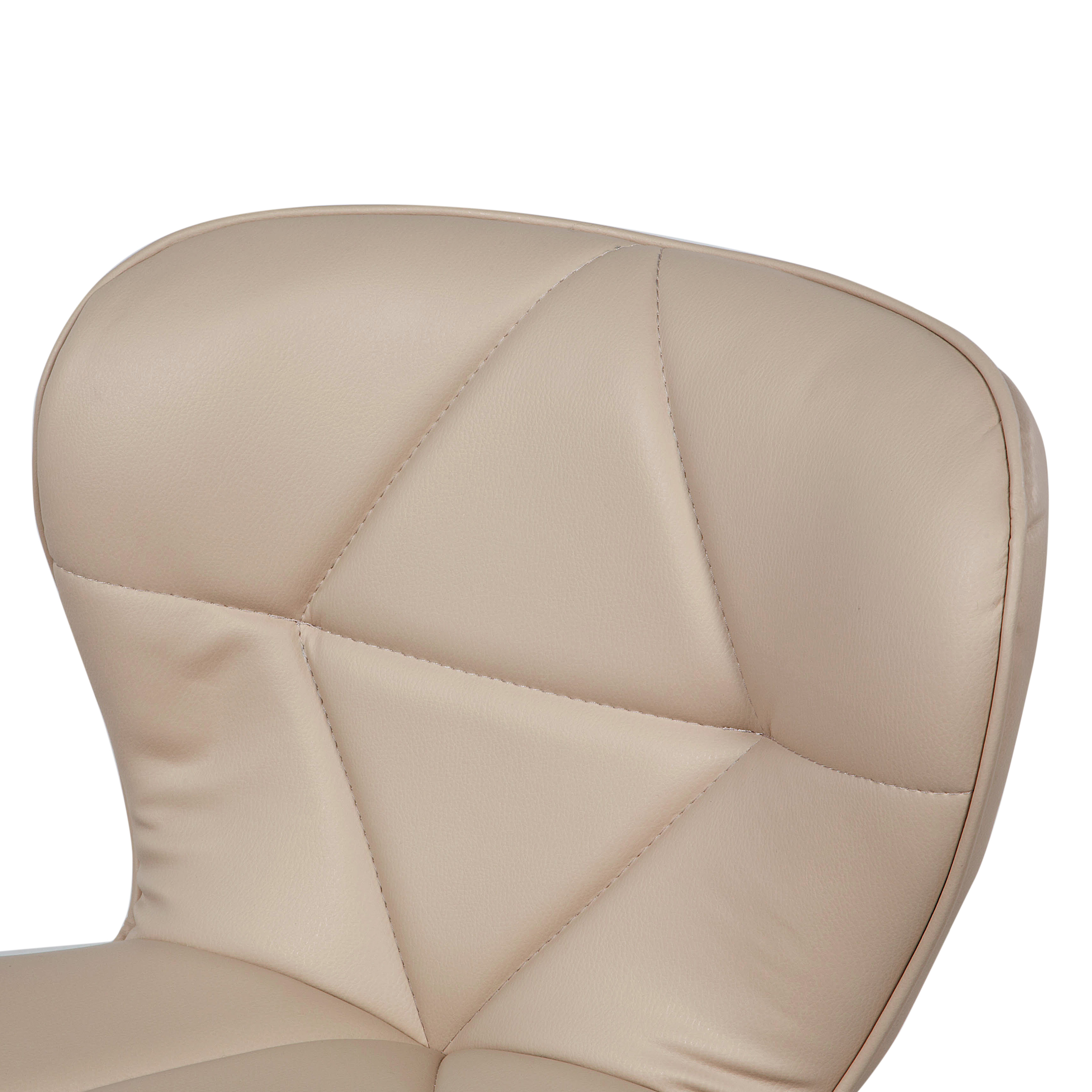 Set of 2 bar chairs VALETTA Eco-leather Swivel Light Beige [9]