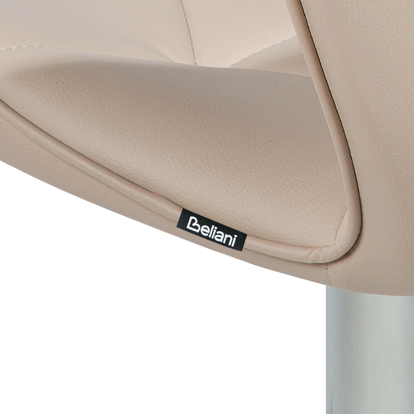 Set de 2 scaune de bar VALETTA Piele ecologică Pivotant Bej deschis [11]