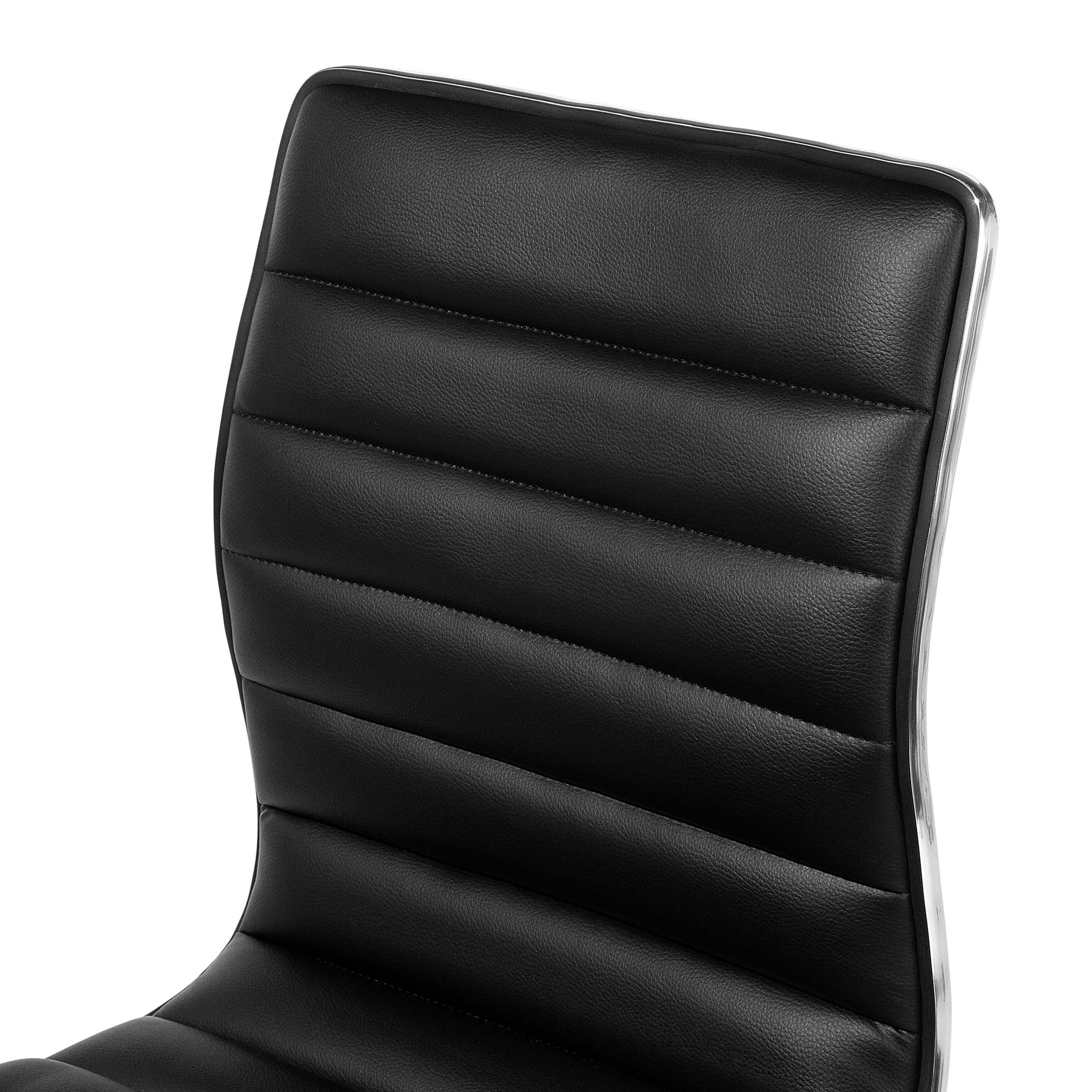 Set de 2 scaune de bar LUCERNE Piele ecologică Pivotant Negru [9]