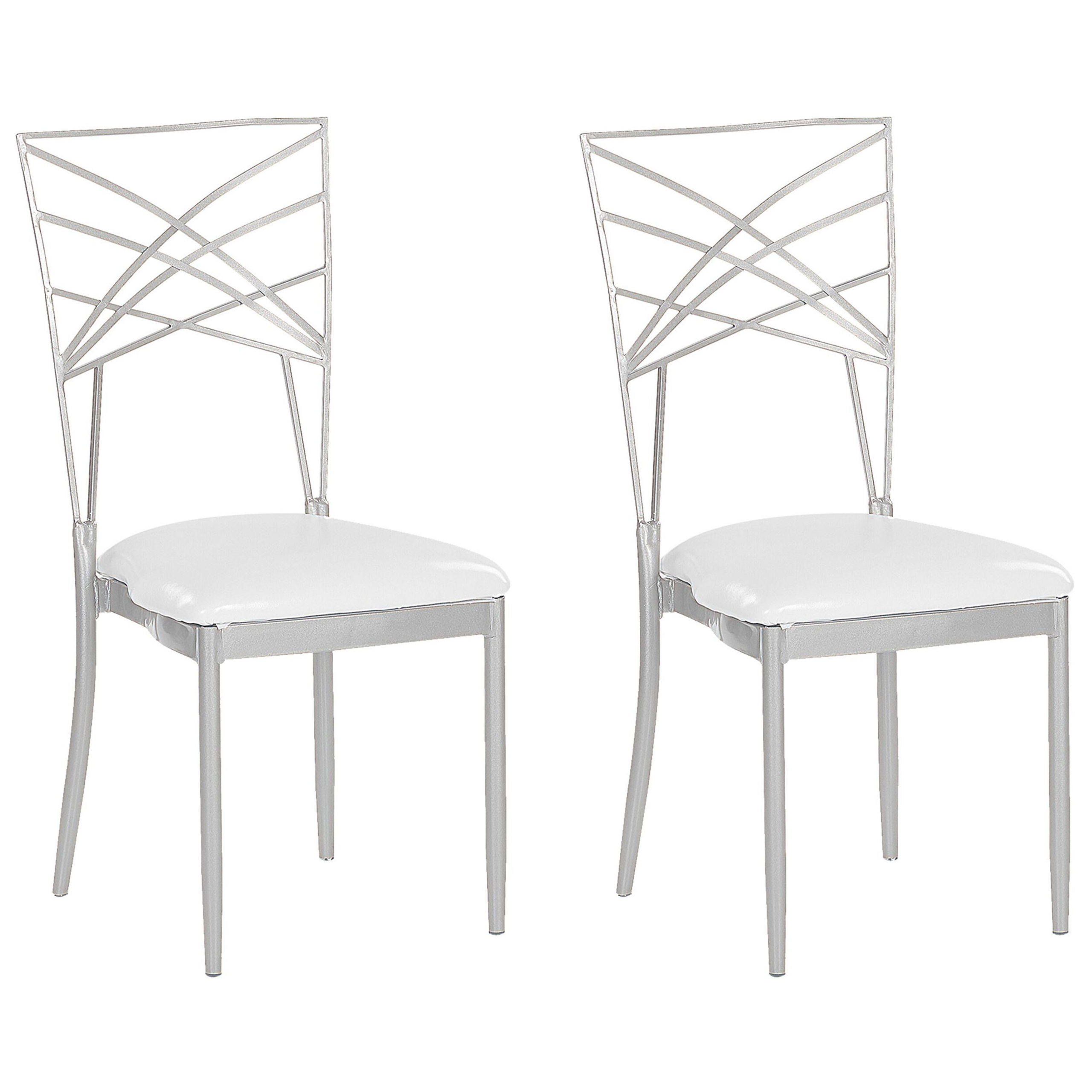 Set of 2 dining chairs GIRARD Metal Silver [2]