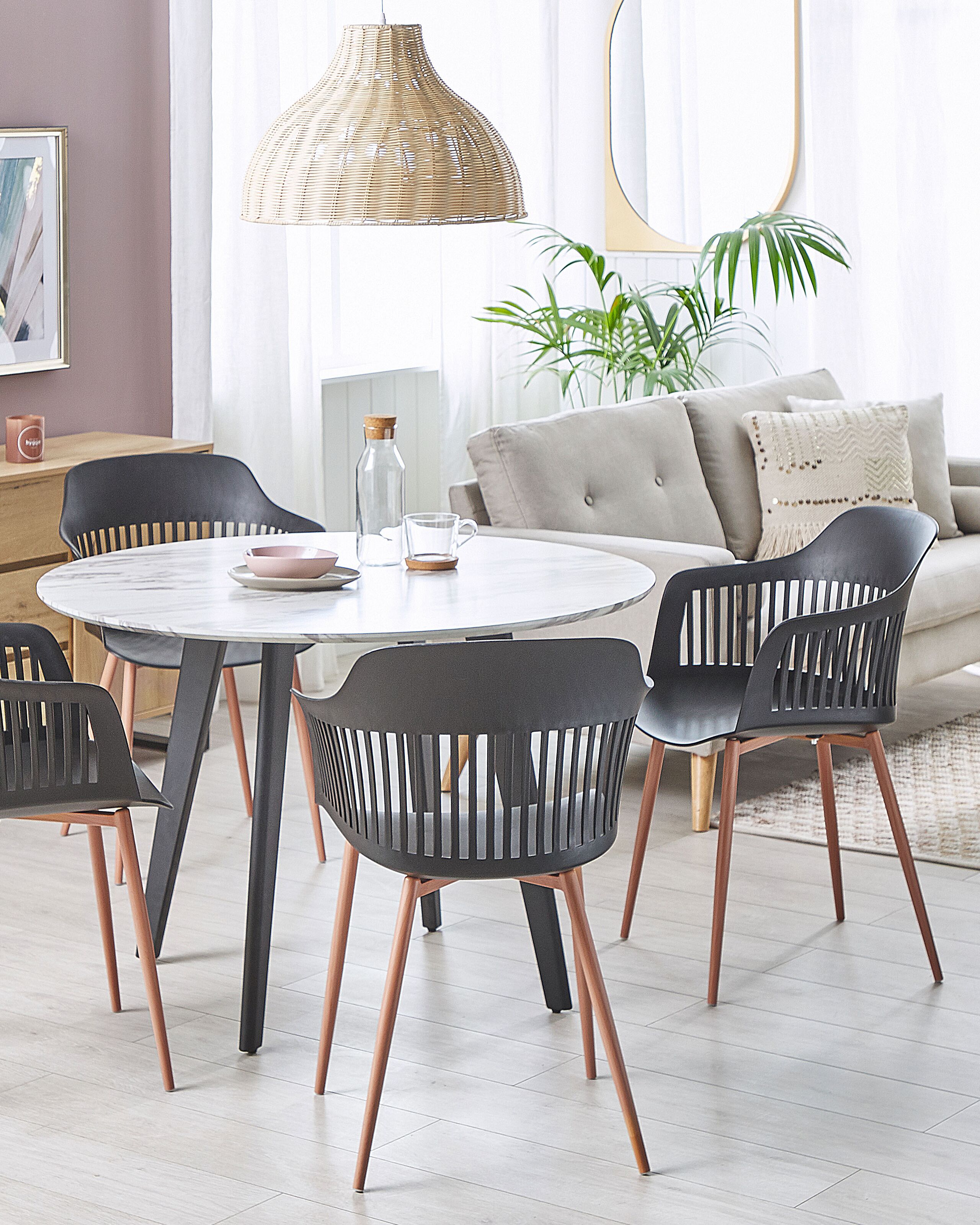 Scaun dining - Set of 2 dining chairs BERECA Black