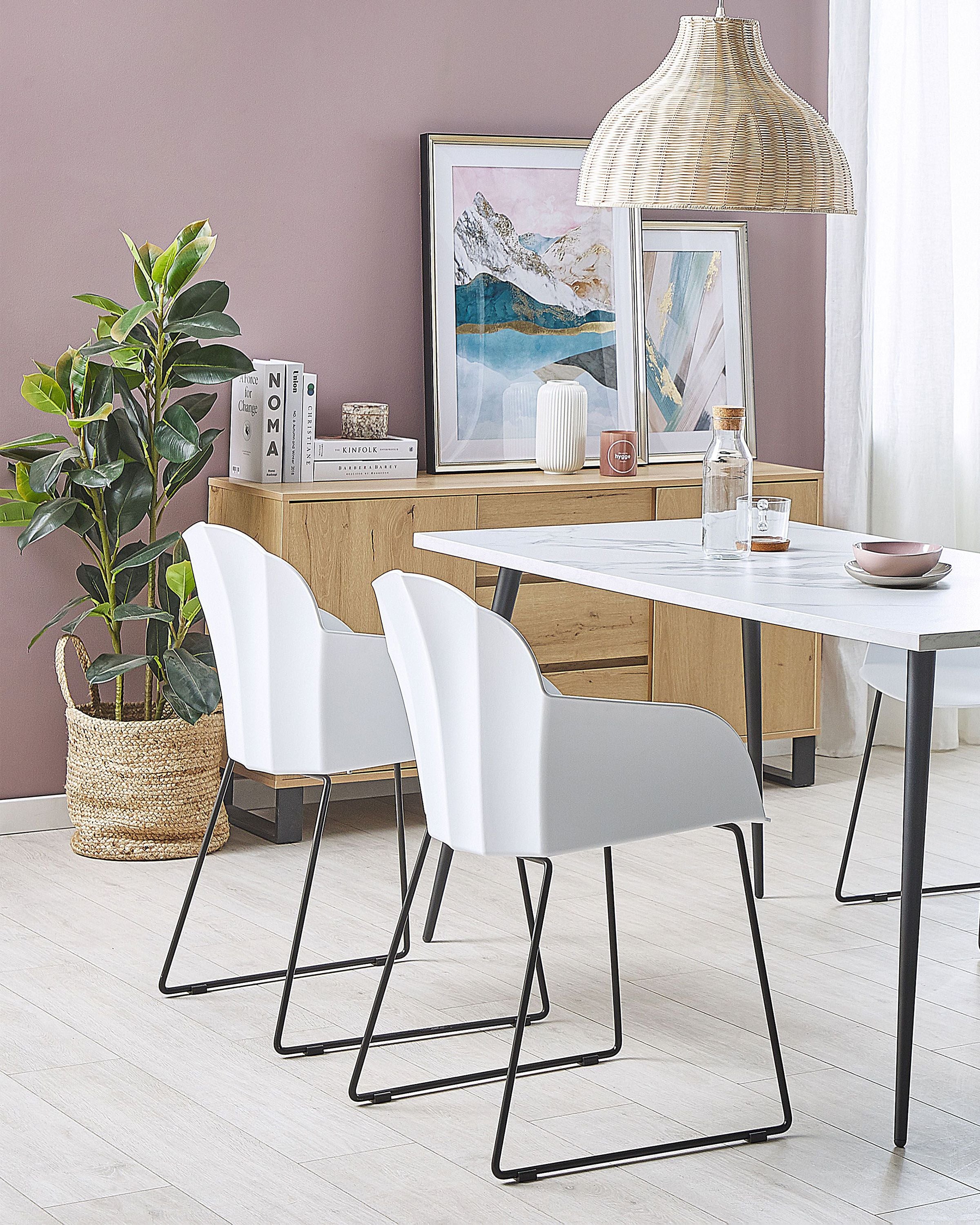 Scaun dining - Set de 2 scaune dining SYLVA Alb