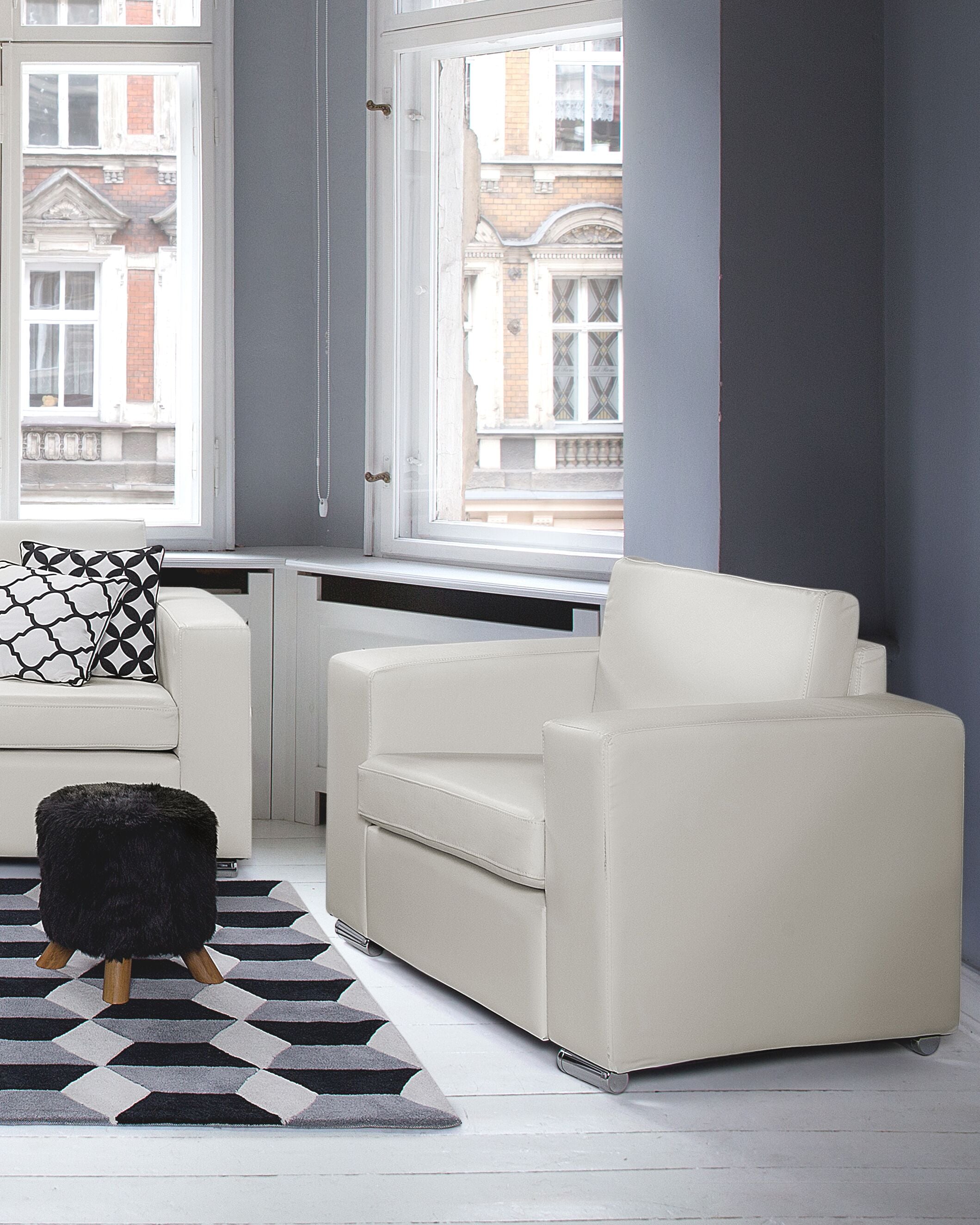 Fotolii - Fotoliu HELSINKI Piele naturală Alb