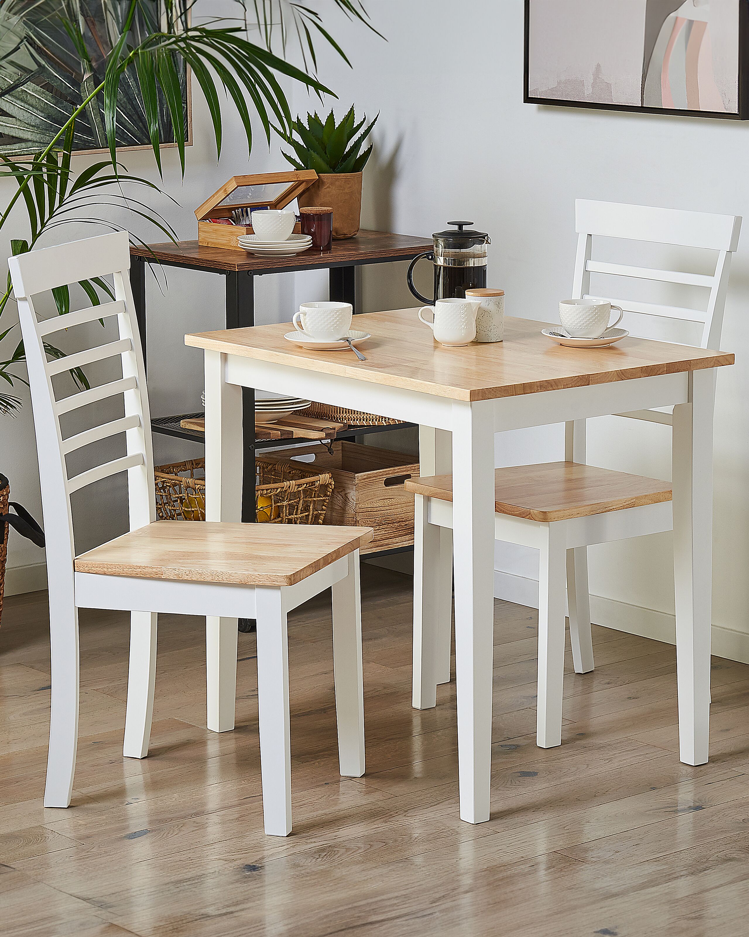 Scaun dining - Set de 2 scaune dining BATTERSBY Lemn Alb