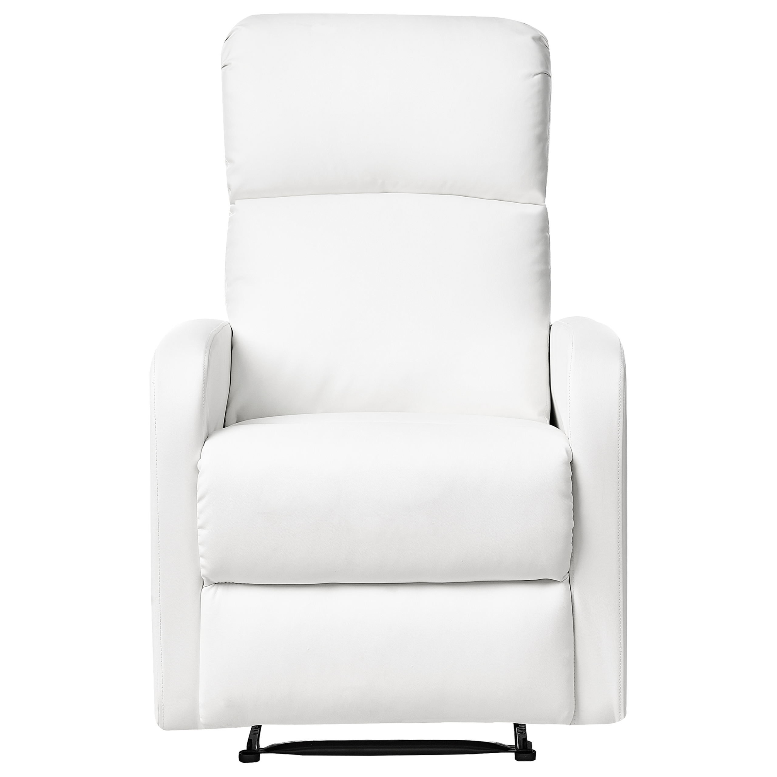 VIRRAT Recliner Armchair Retractable Footrest Eco-leather White [5]