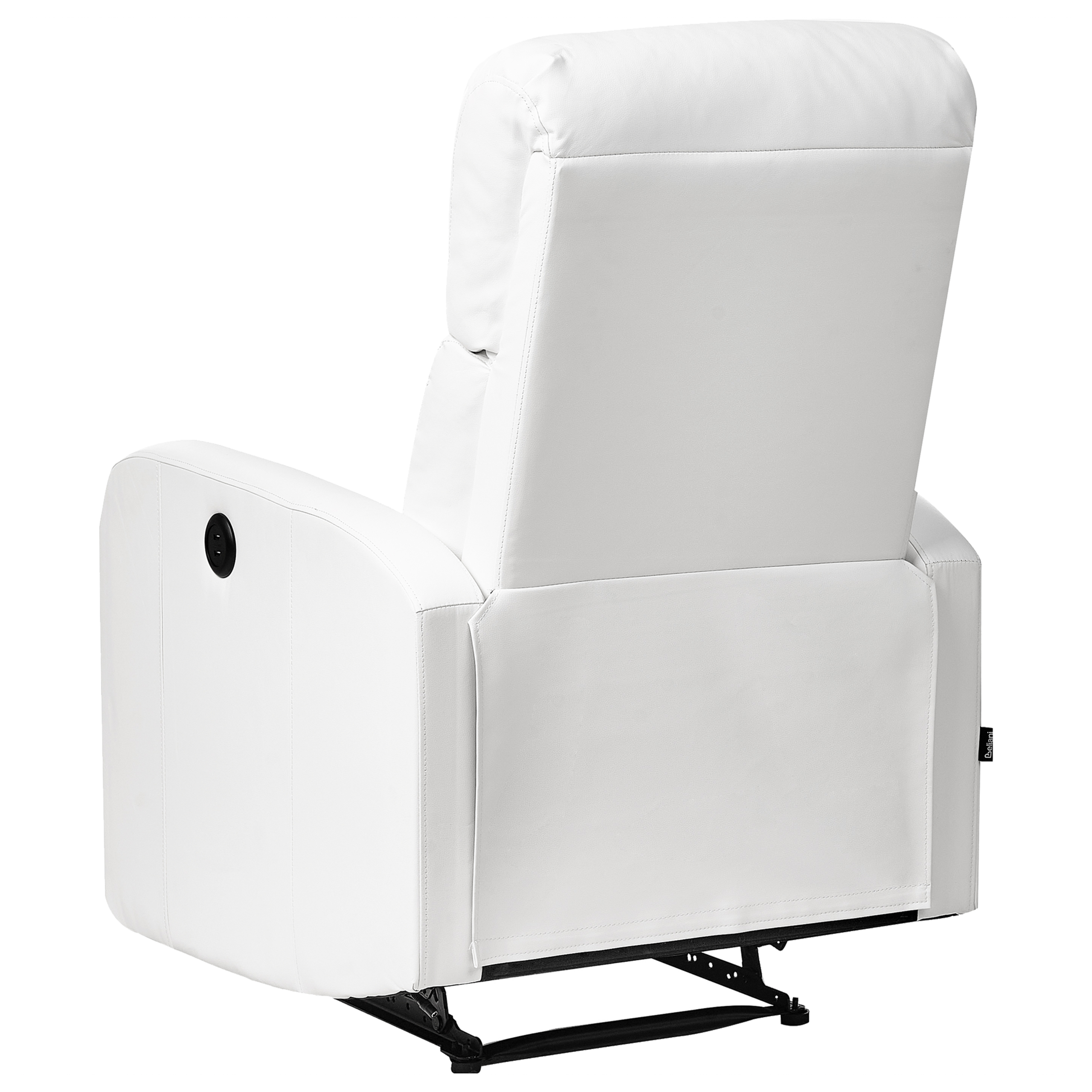 VIRRAT Recliner Armchair Retractable Footrest Eco-leather White [6]