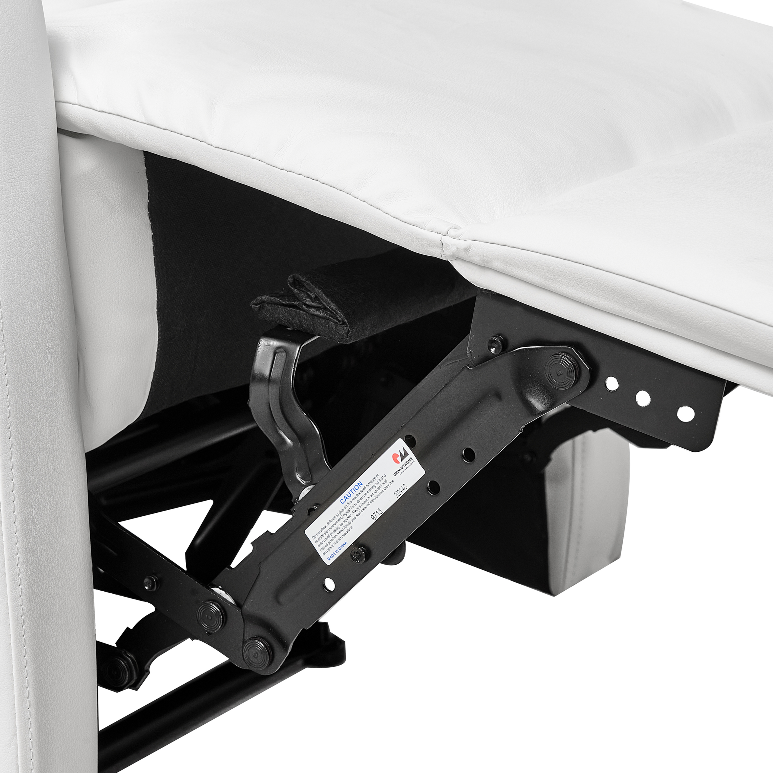 VIRRAT Recliner Armchair Retractable Footrest Eco-leather White [8]