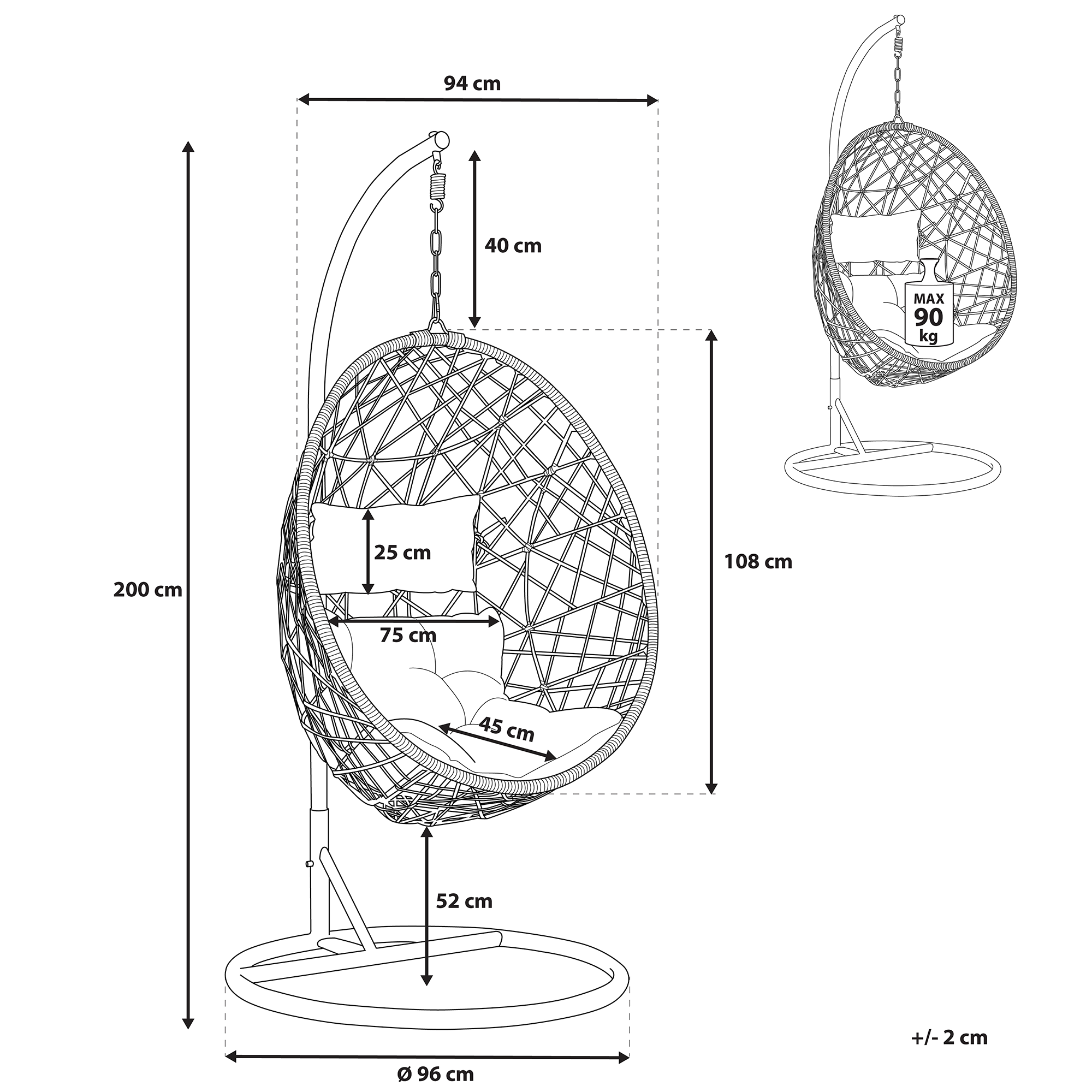 ALATRI Black synthetic rattan swivel armchair [3]