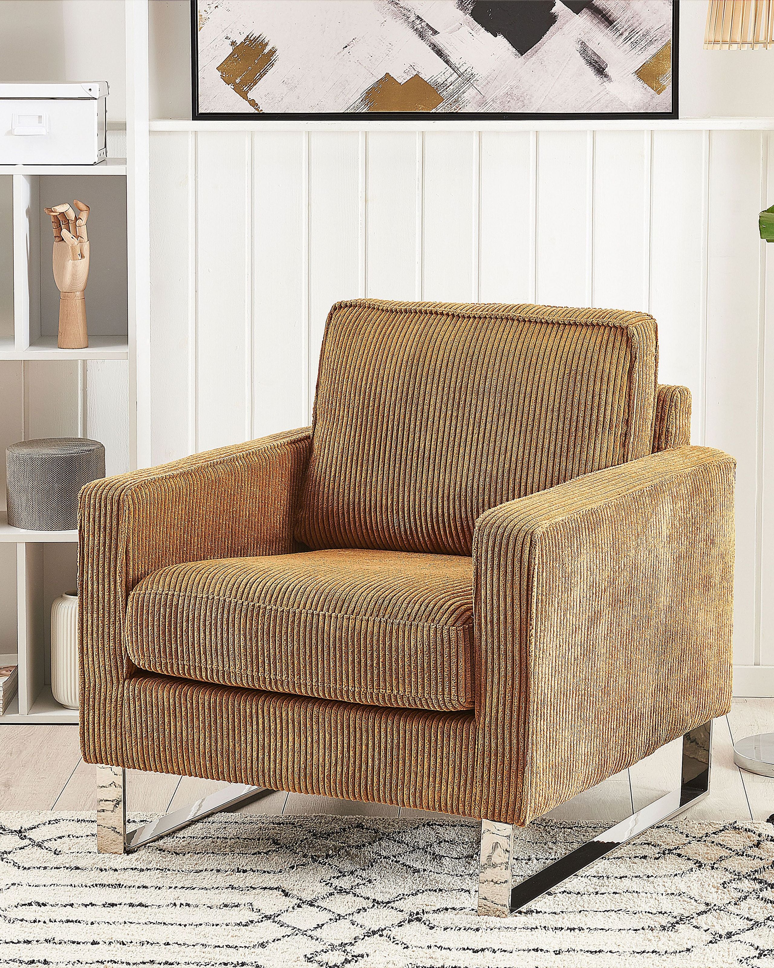 Armchairs - VIND Armchair Light Brown Velvet