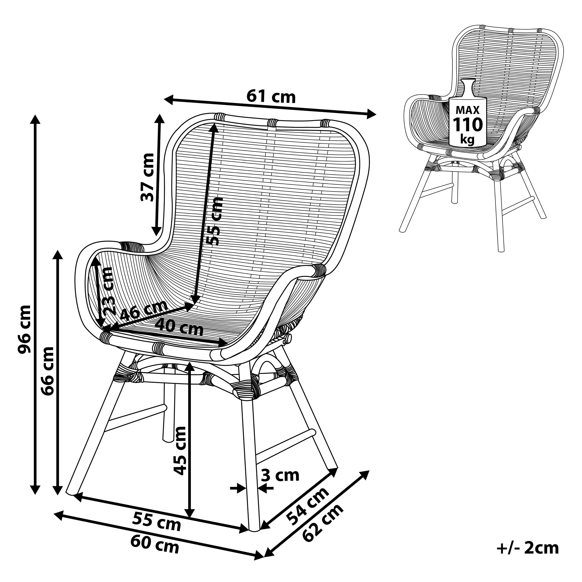 Dining chair TOGO Natural Rattan [3]