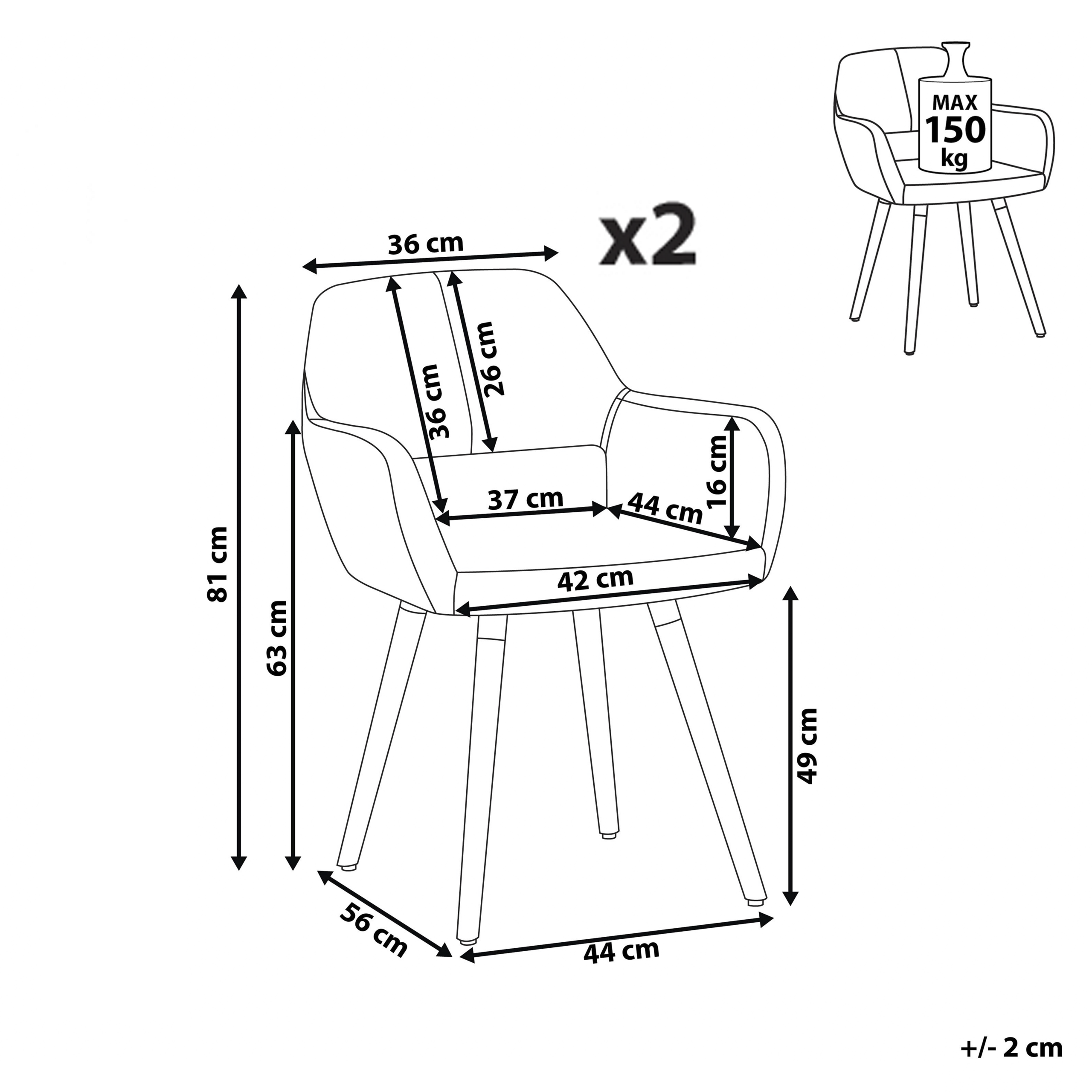 Set of 2 dining chairs CHICAGO Light grey [3]