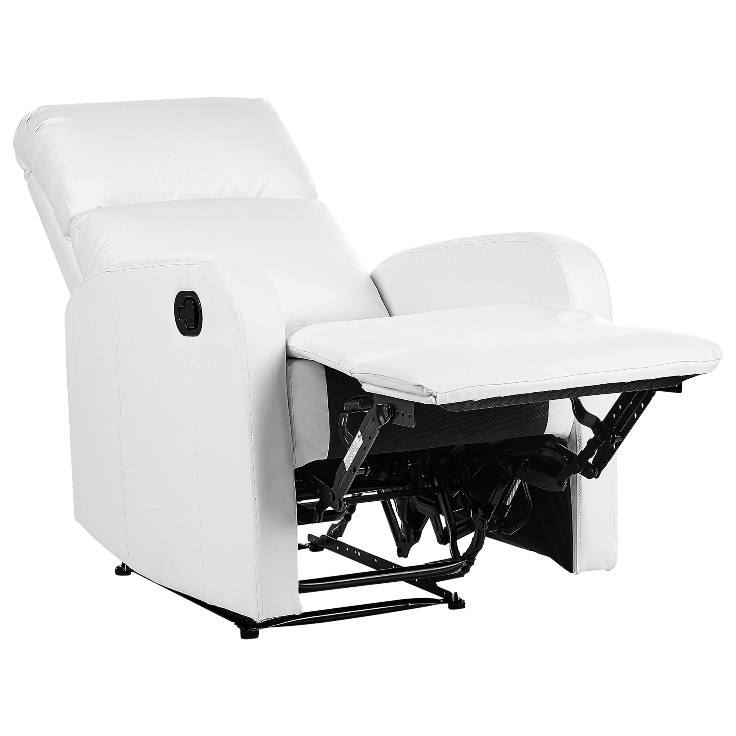 VIRRAT Recliner Armchair Retractable Footrest Eco-leather White [4]