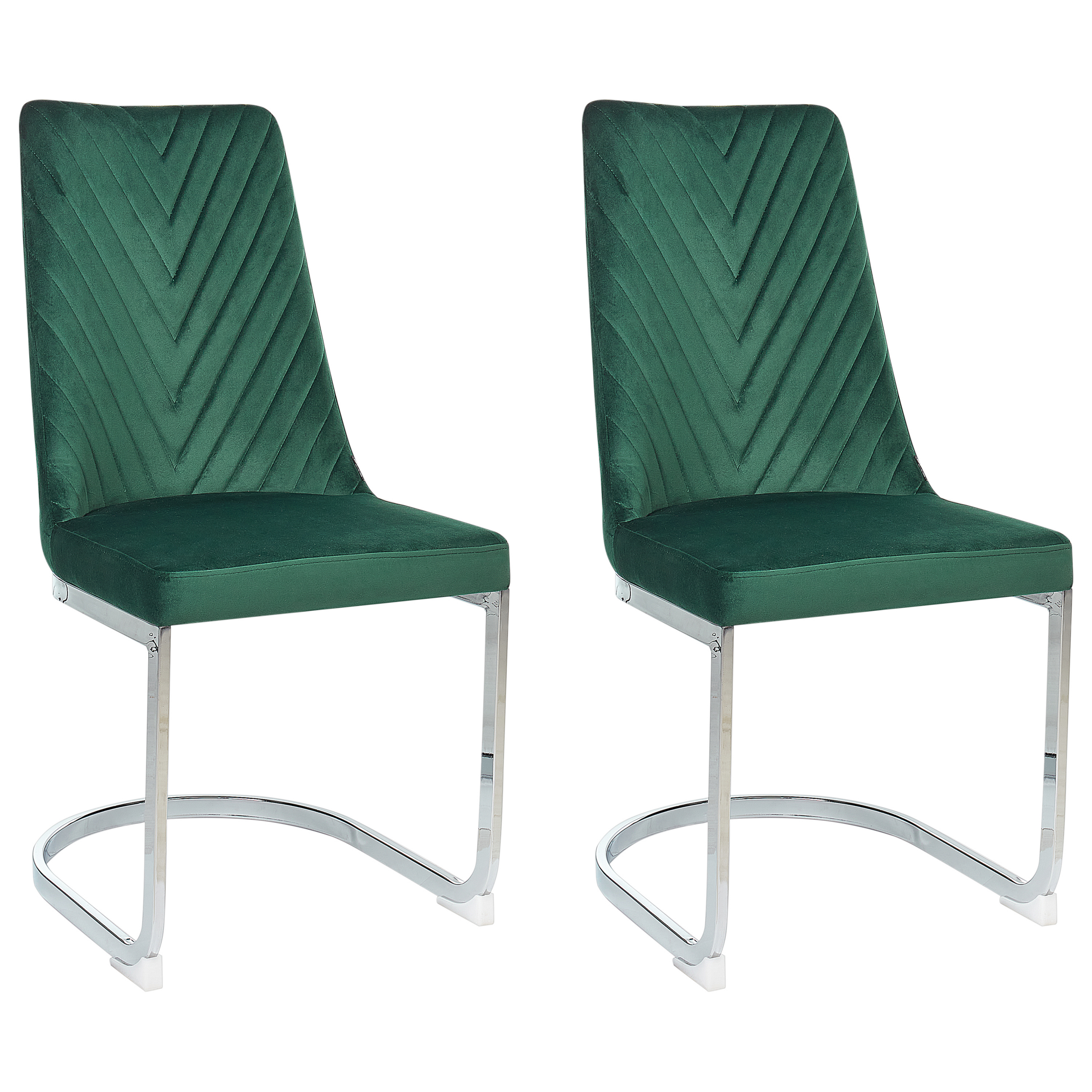 Set de 2 scaune dining ALTOONA Catifea Verde smarald [2]