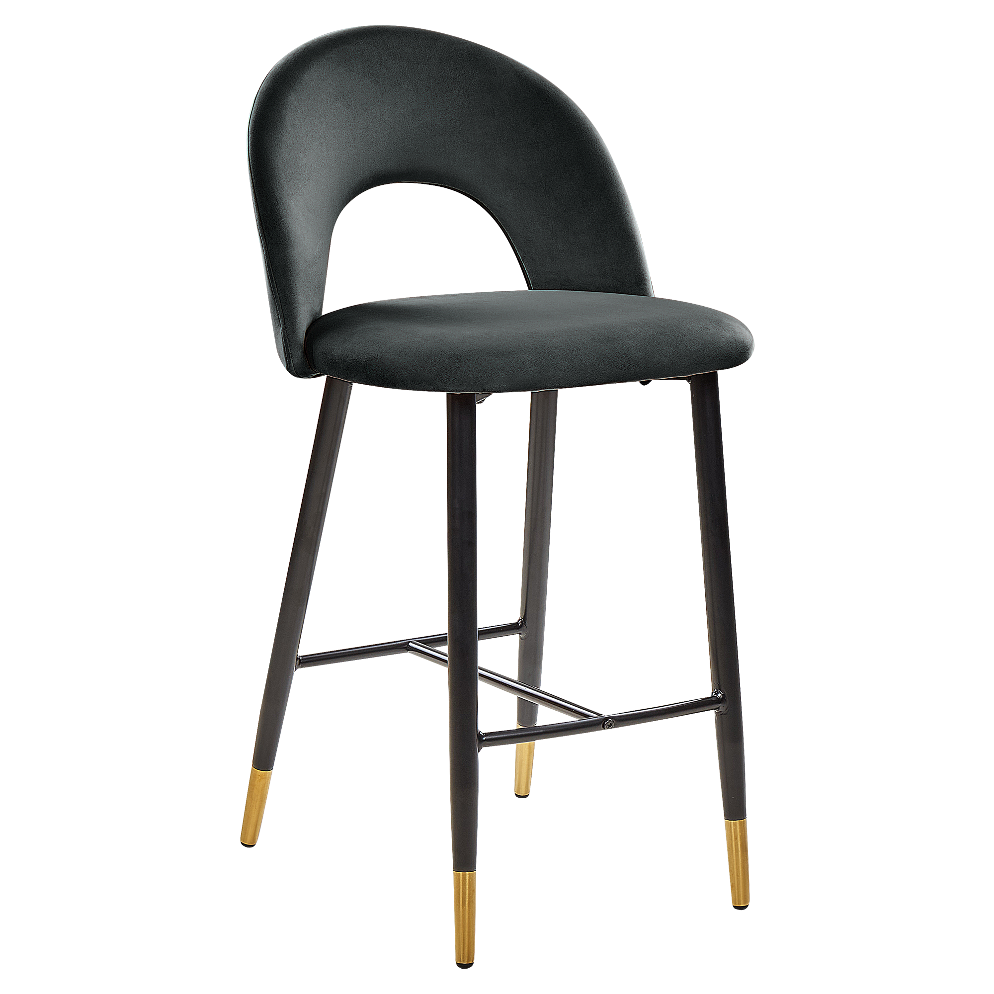 Set of 2 bar chairs FALTON Velvet Black [5]
