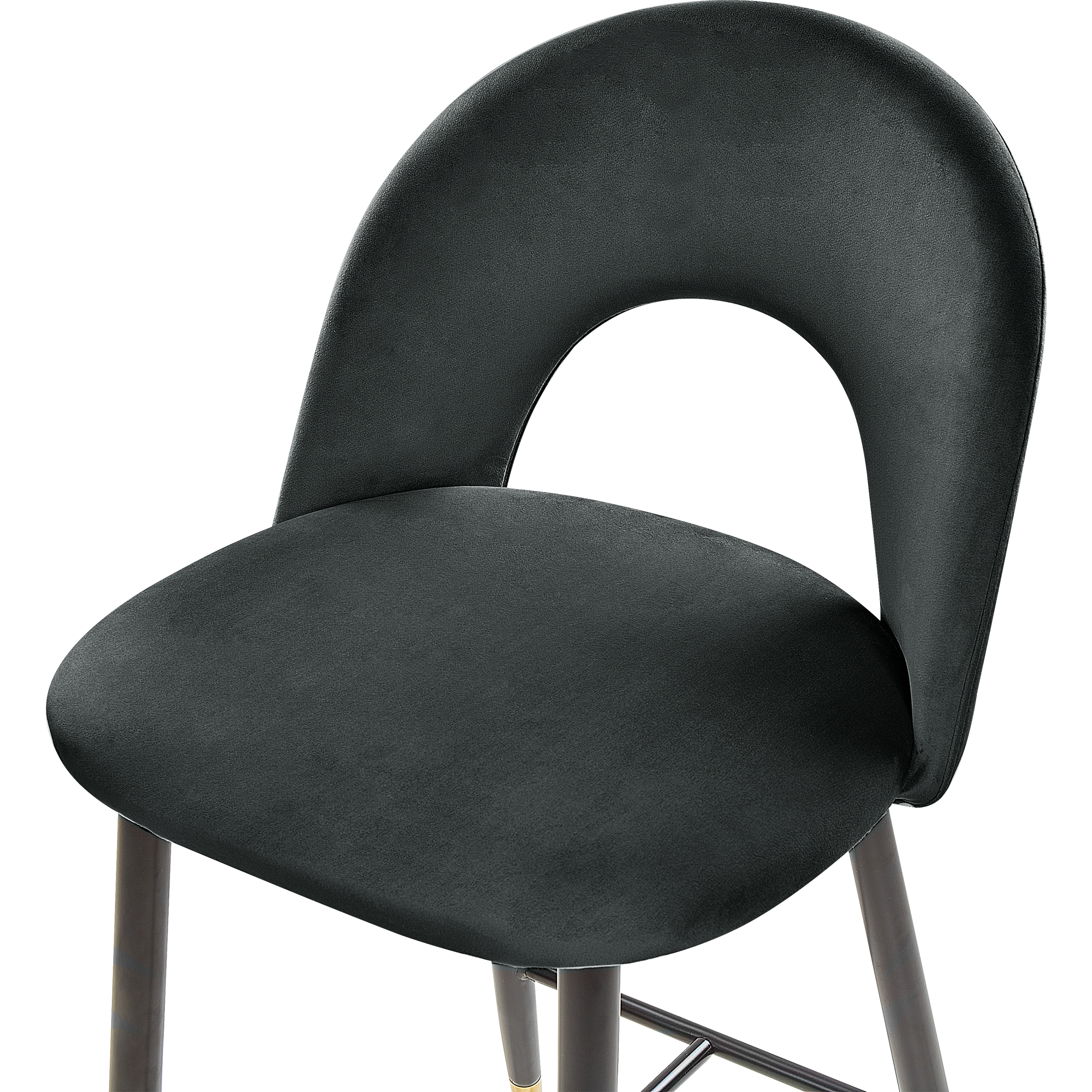 Set de 2 scaune de bar FALTON Catifea Negru [7]