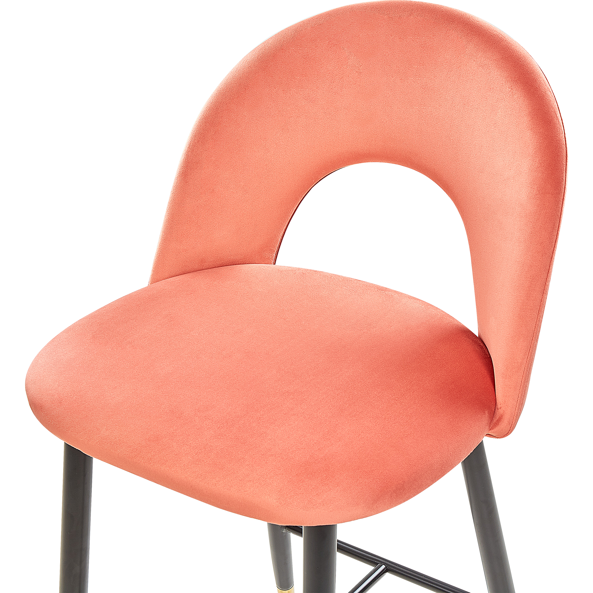 Set of 2 bar chairs FALTON Velvet Coral [7]