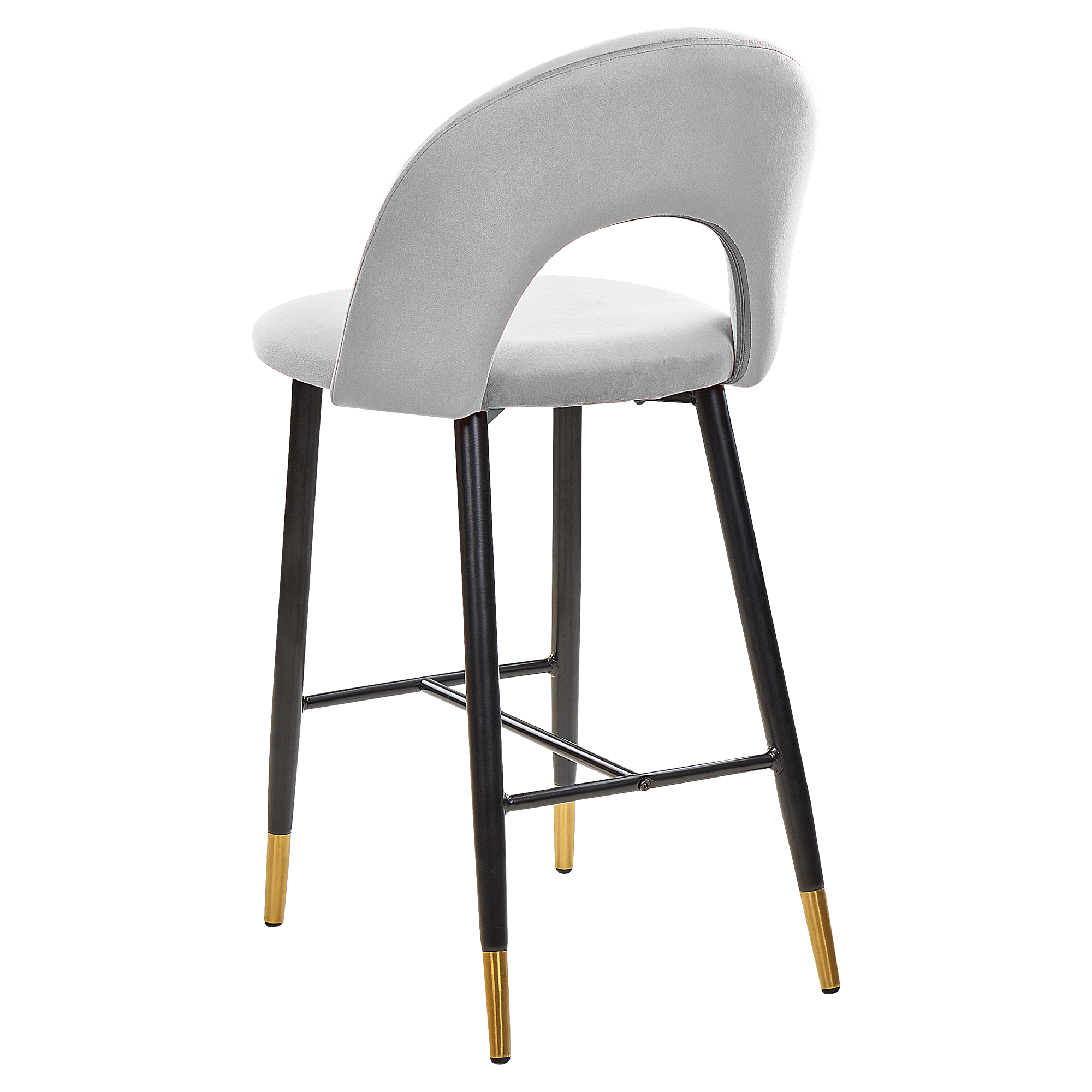 Set of 2 FALTON bar chairs Grey velvet [6]