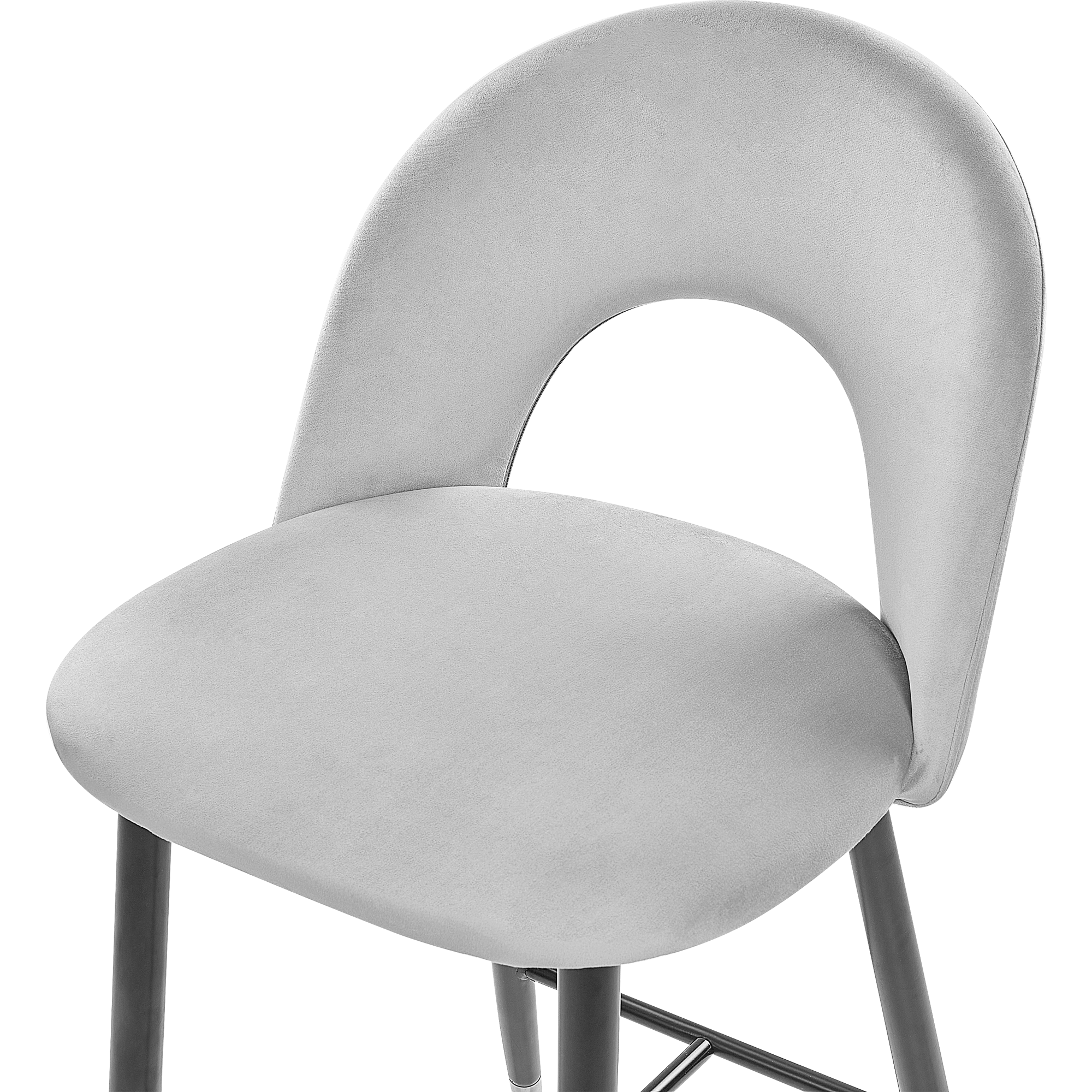 Set of 2 FALTON bar chairs Grey velvet [7]