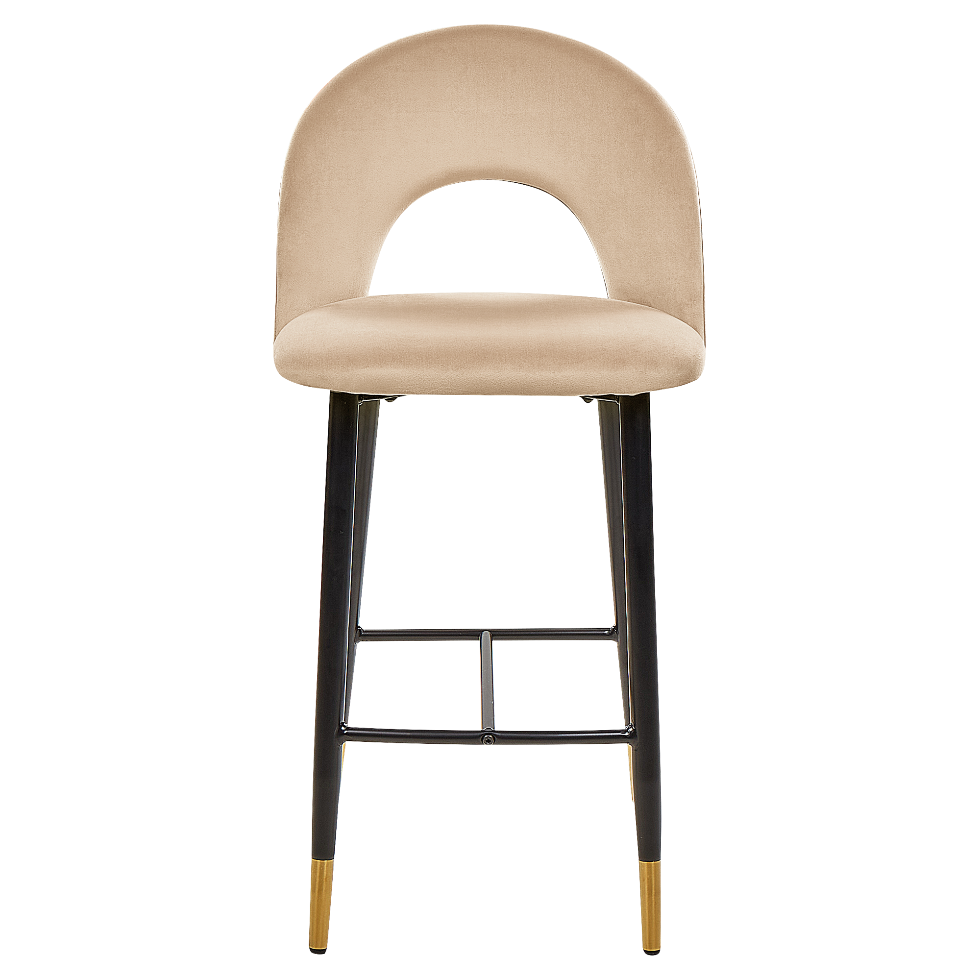 Set of 2 bar stools FALTON Velvet Beige [5]