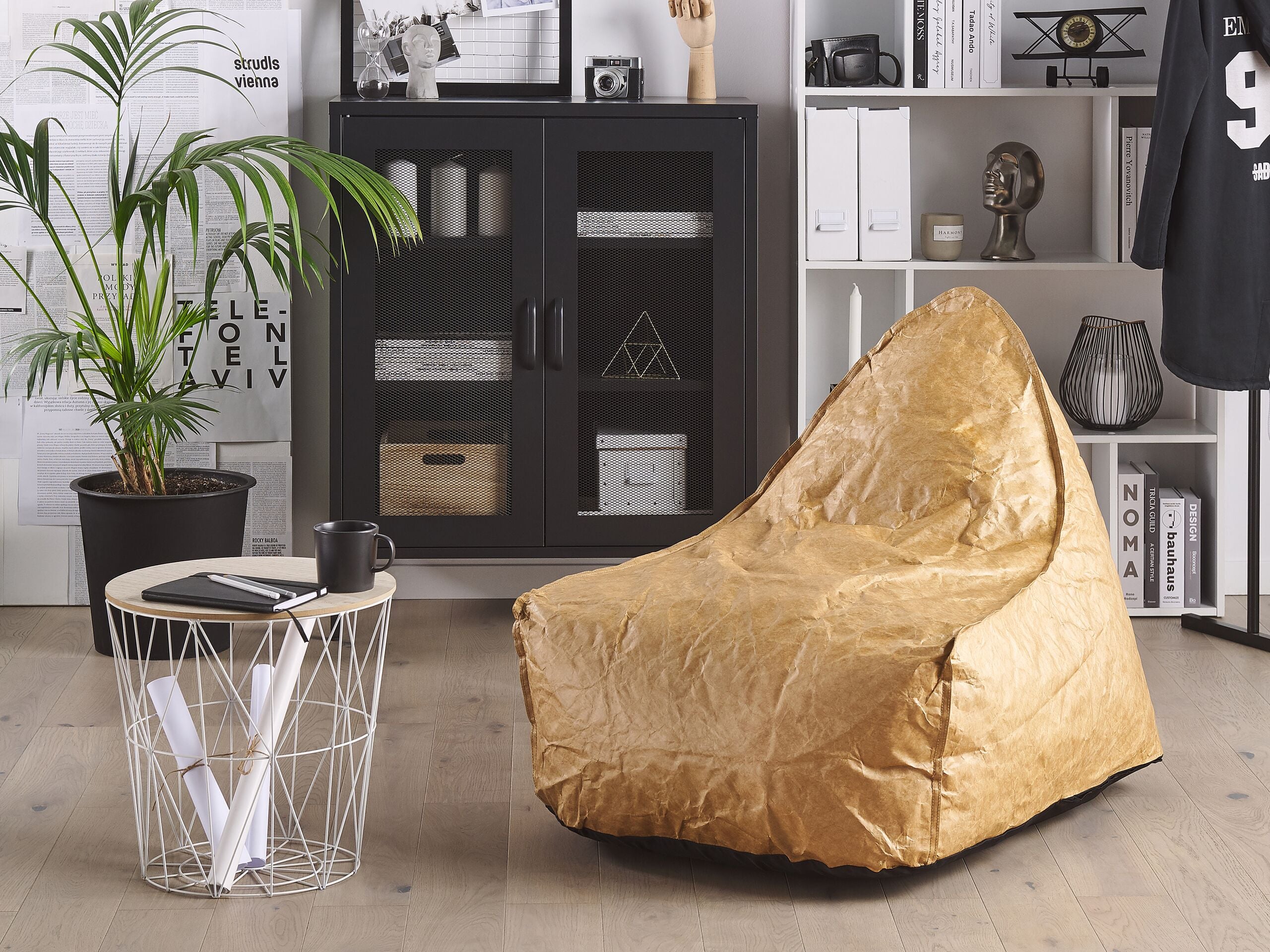 Fotoliu puf - 200 L DROP puff armchair 63 cm 75 cm Golden brown