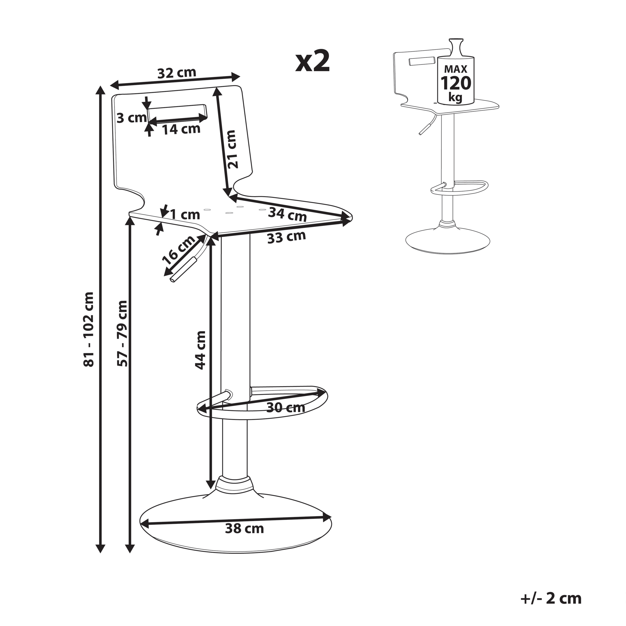 Set de 2 scaune de bar MALTA Pivotant Transparent [3]