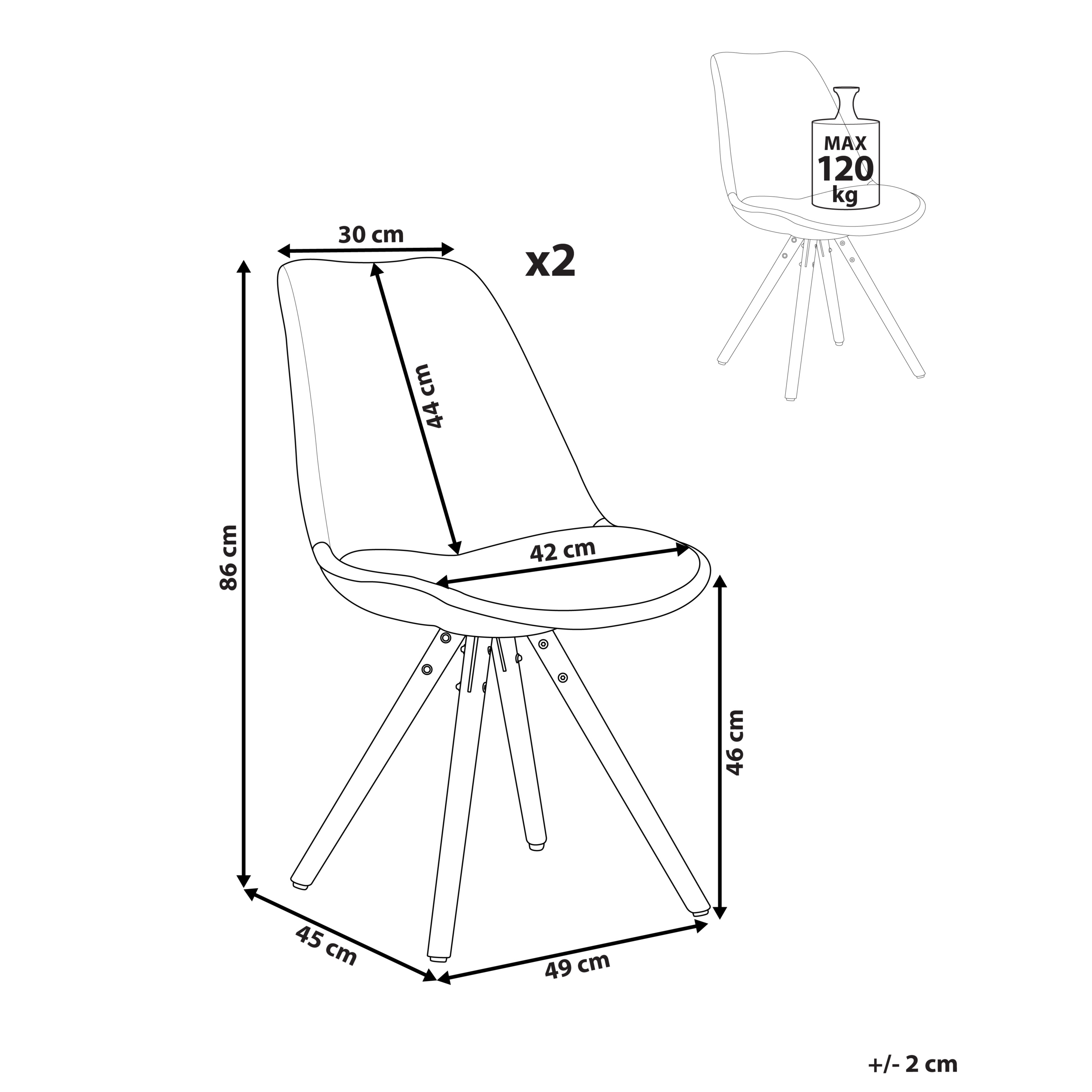 Set of 2 dining chairs DAKOTA White [3]