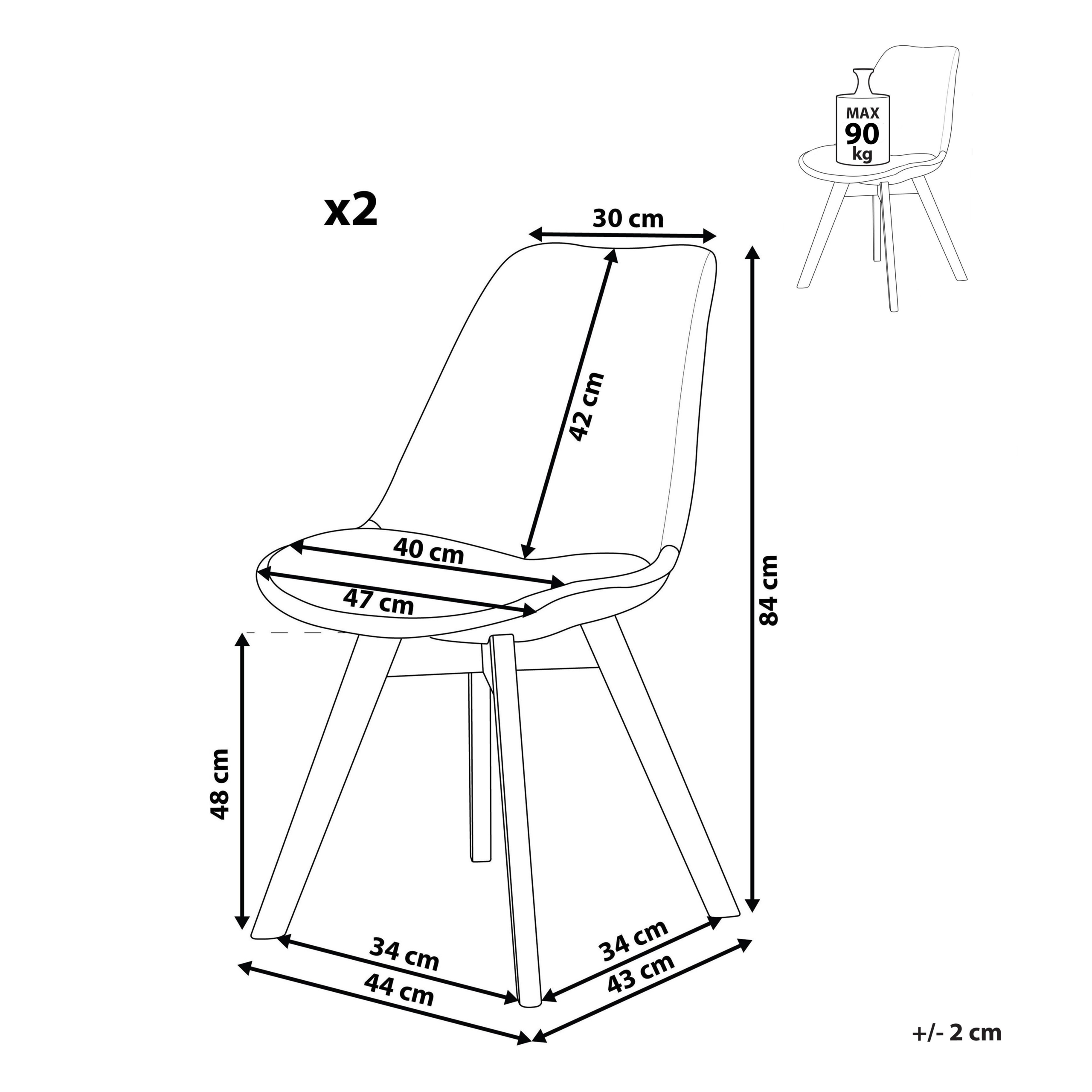 Set de 2 scaune dining DAKOTA II Gri deschis [3]