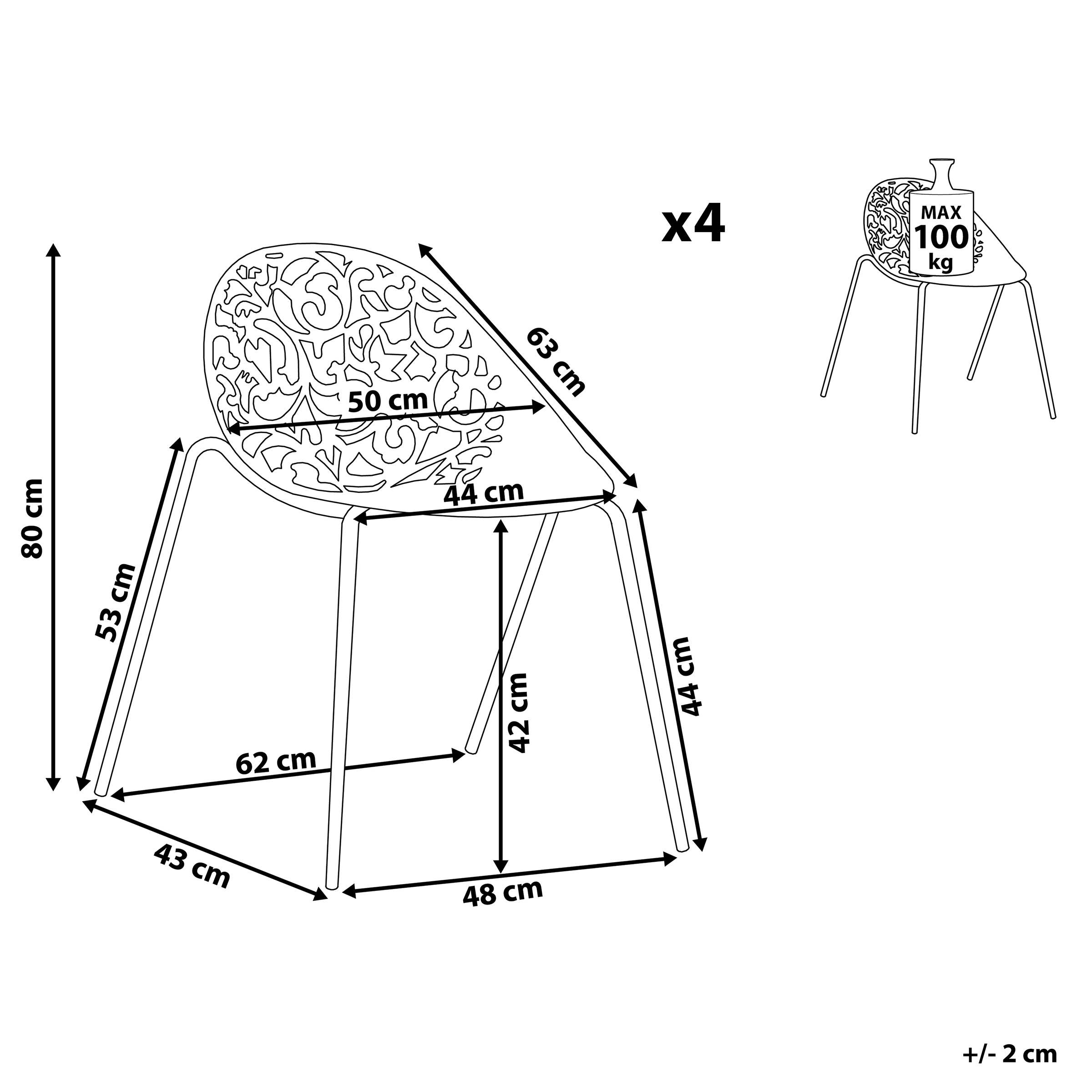 Set de 4 scaune dining MUMFORD Negru [3]