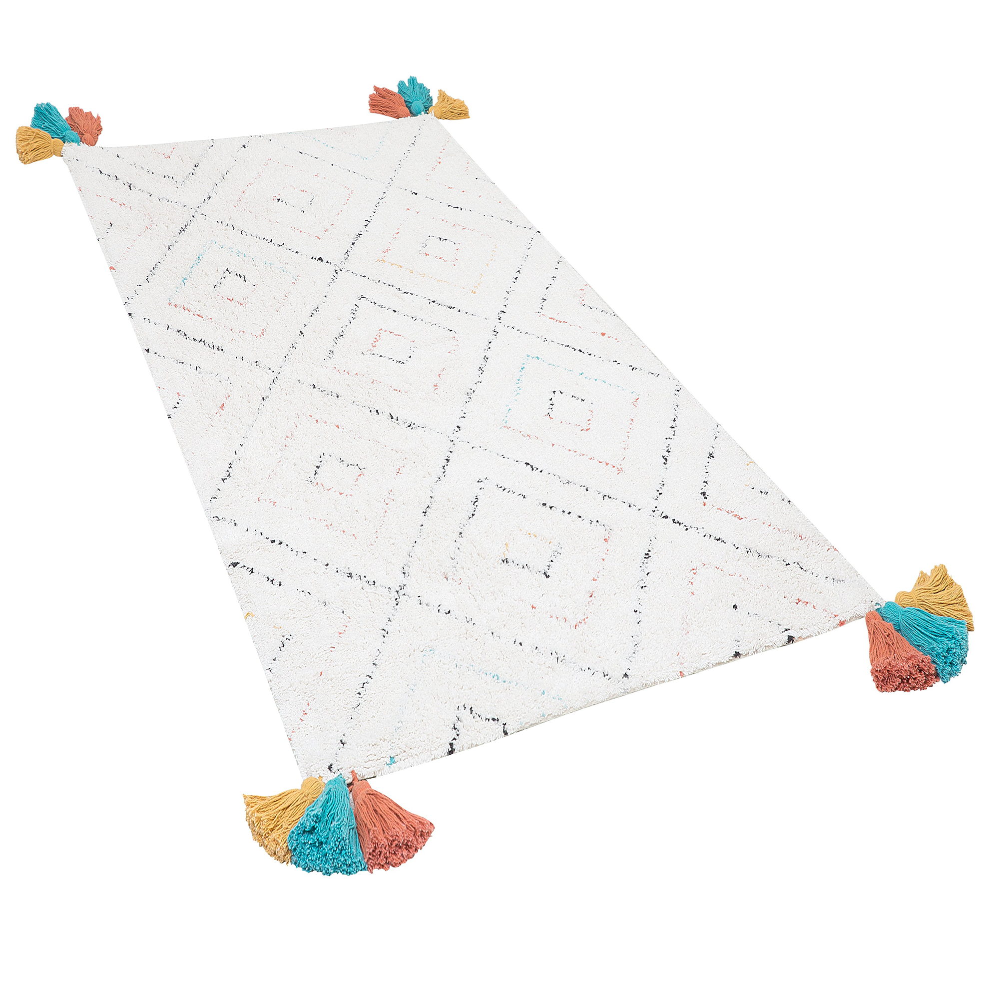 Covor KARTAL Alb 80 x 150 cm Bumbac [4]