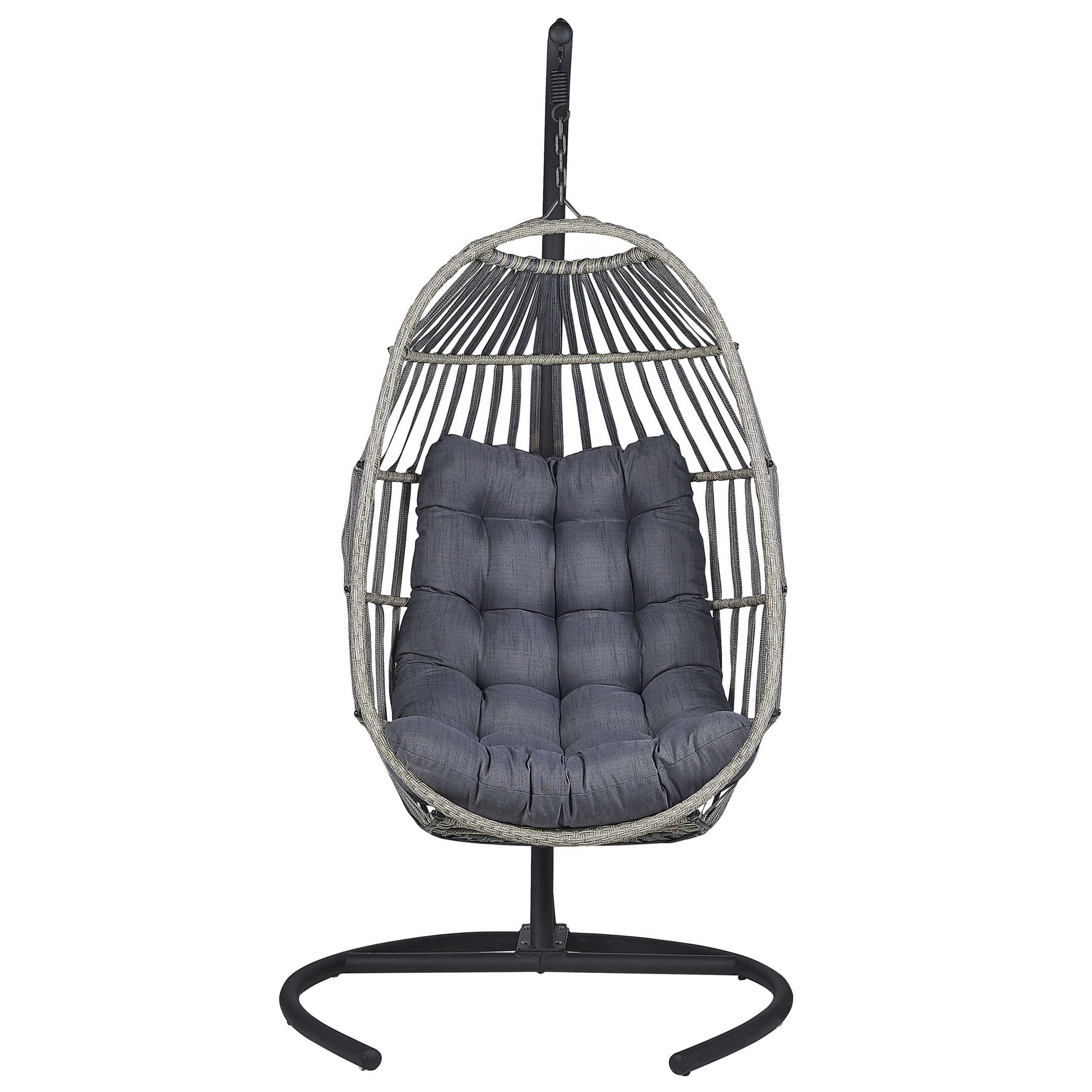 Fotoliu suspendat cu suport SESIA Ratan sintetic Gri închis [4]