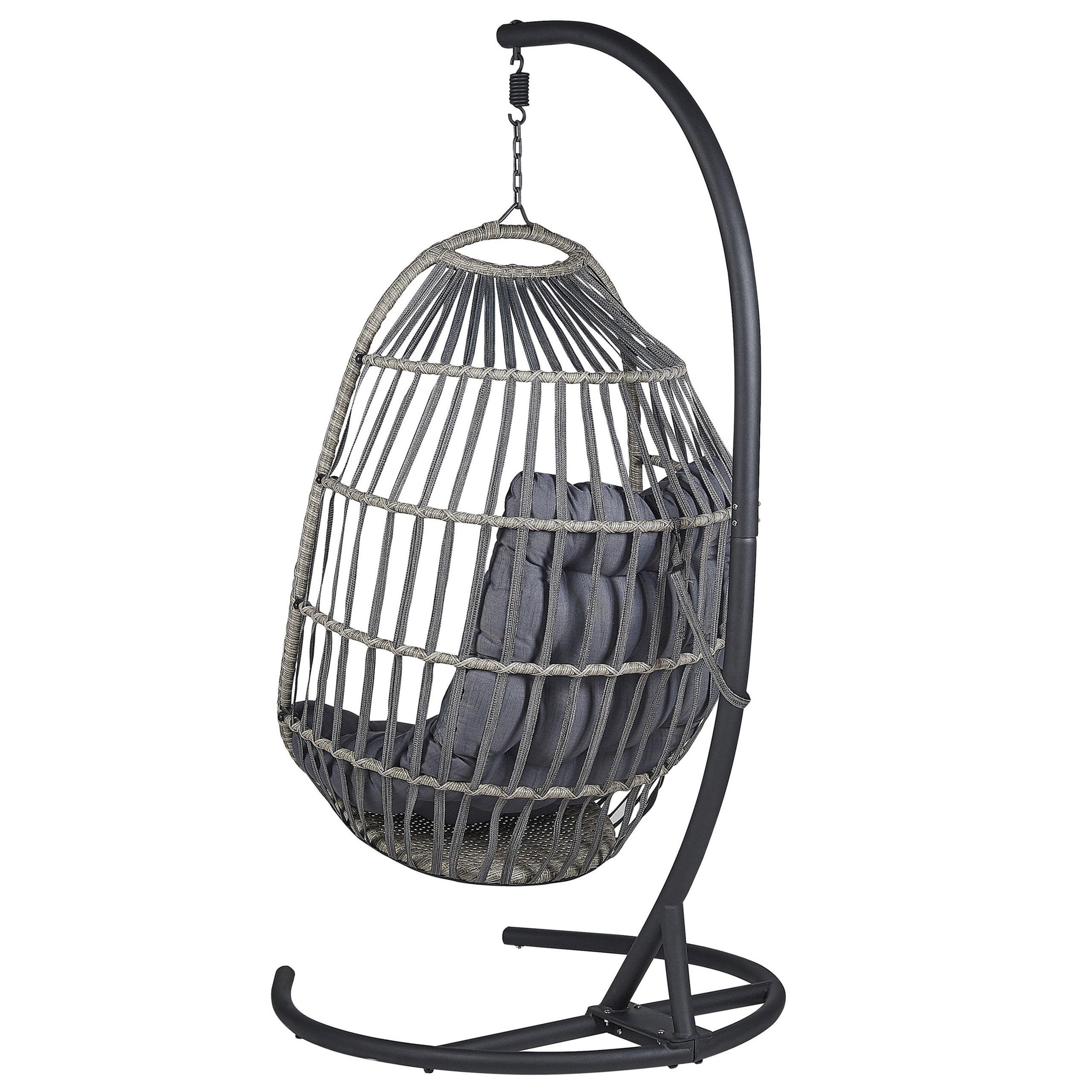 Fotoliu suspendat cu suport SESIA Ratan sintetic Gri închis [5]