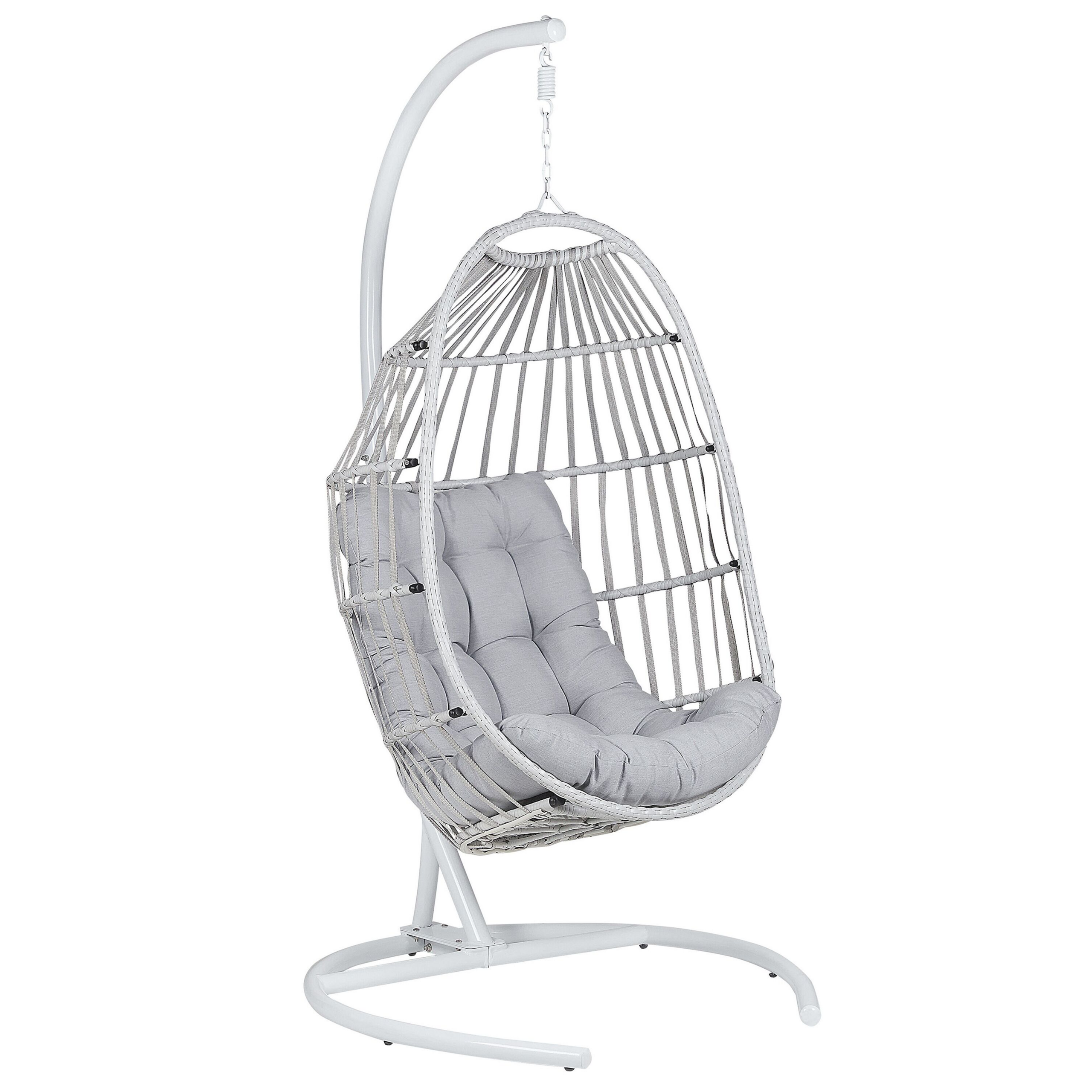 Suspended Armchair with Support SESIA Synthetic Rattan Light Grey [2]