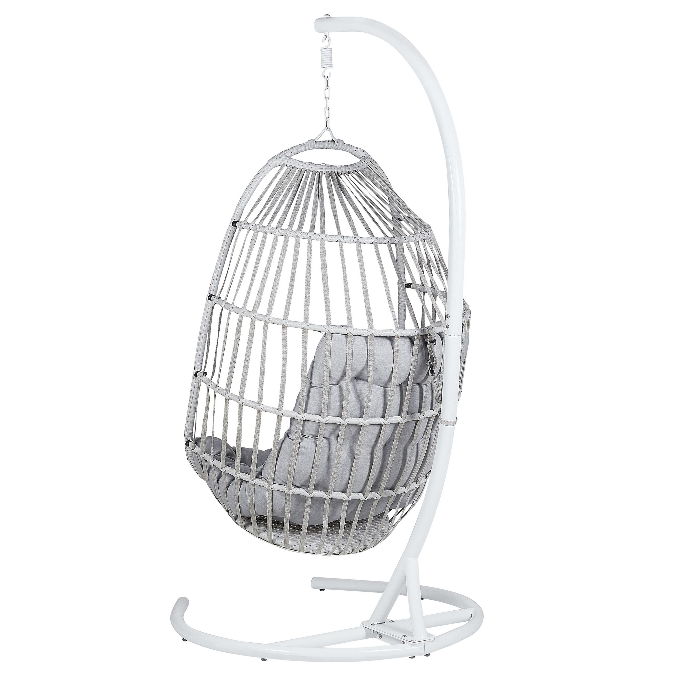 Suspended Armchair with Support SESIA Synthetic Rattan Light Grey [5]