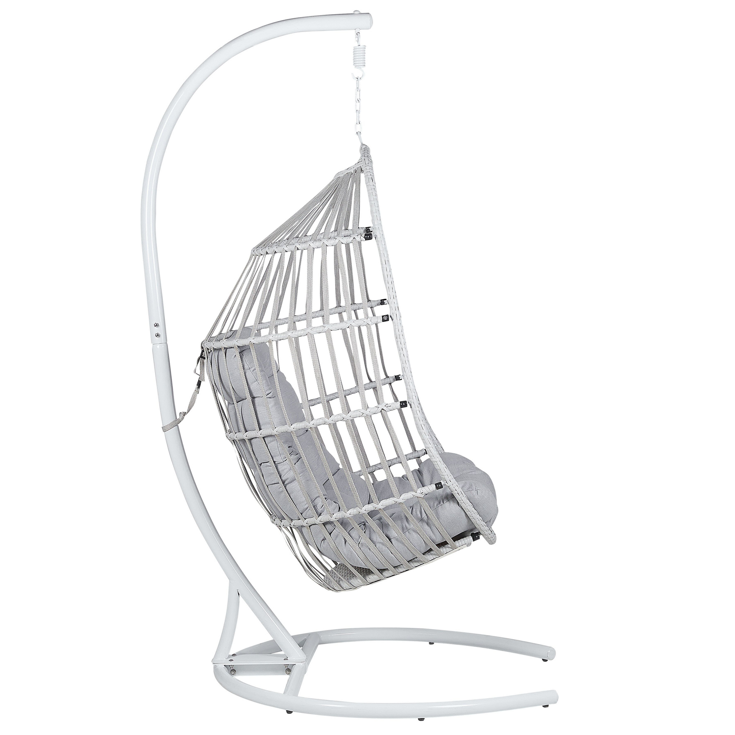 Suspended Armchair with Support SESIA Synthetic Rattan Light Grey [6]
