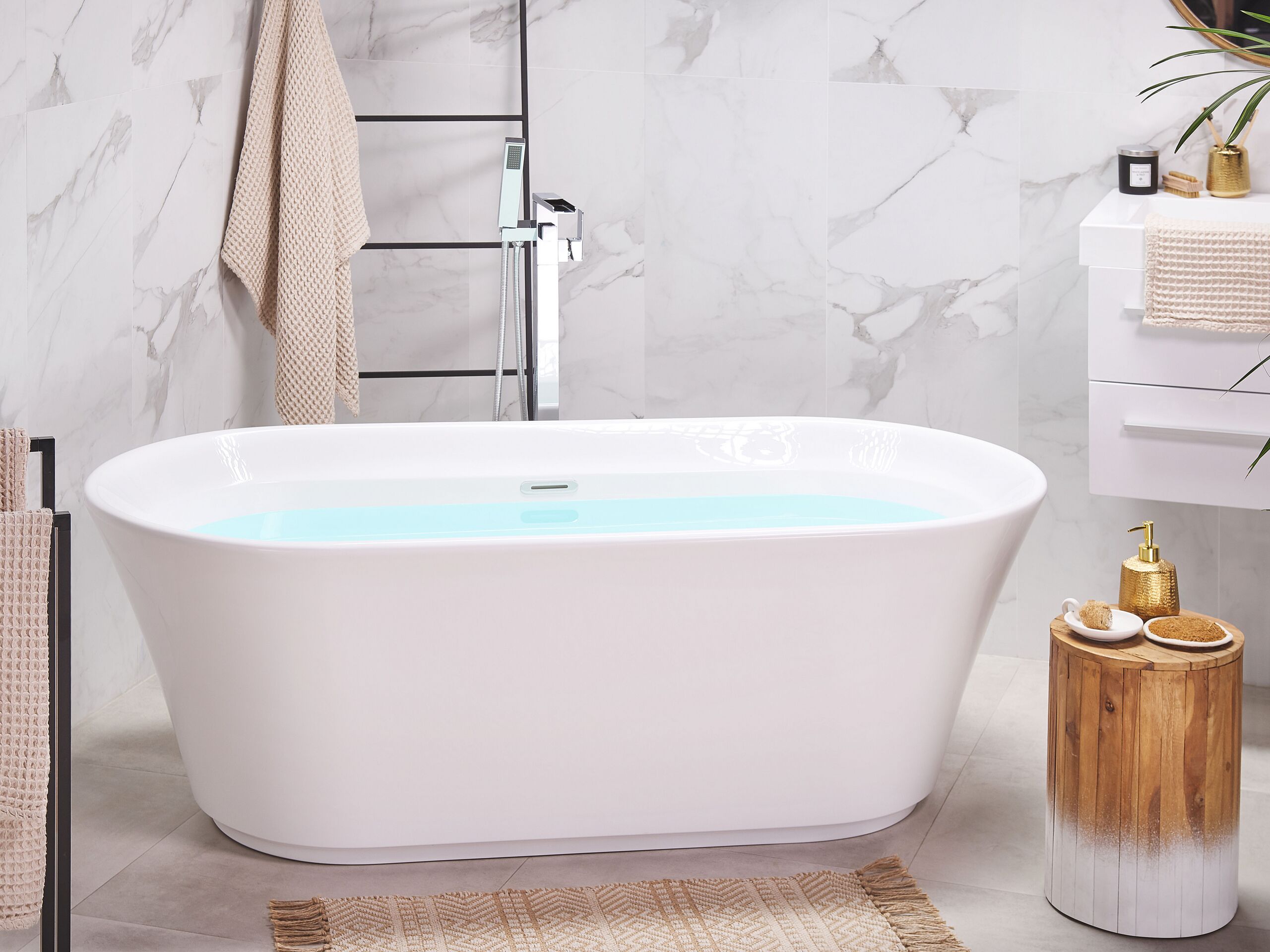 Black Friday - Freestanding bathtub OVALLE 170 x 80 cm White