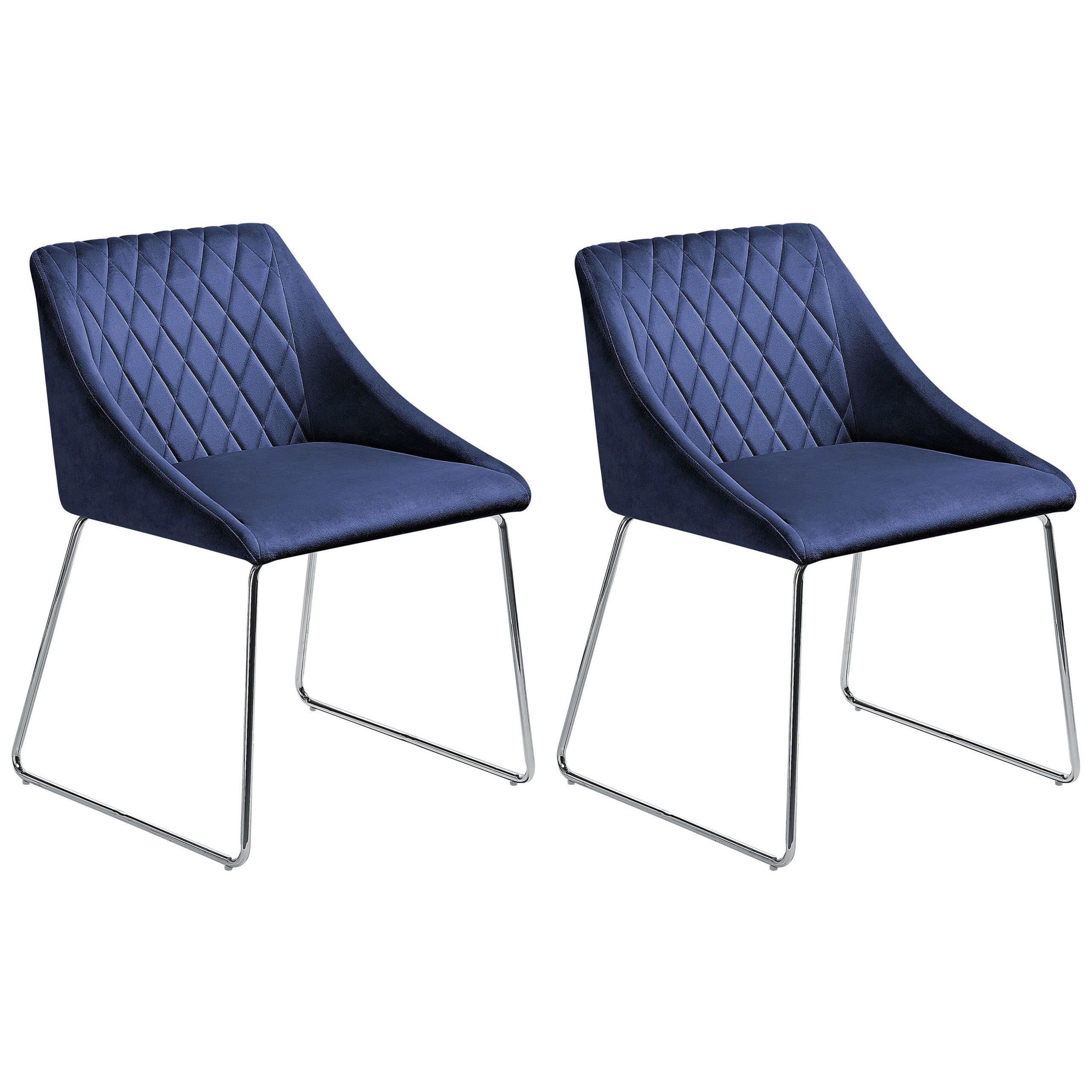 Set de 2 scaune dining ARCATA Catifea Bleumarin [2]