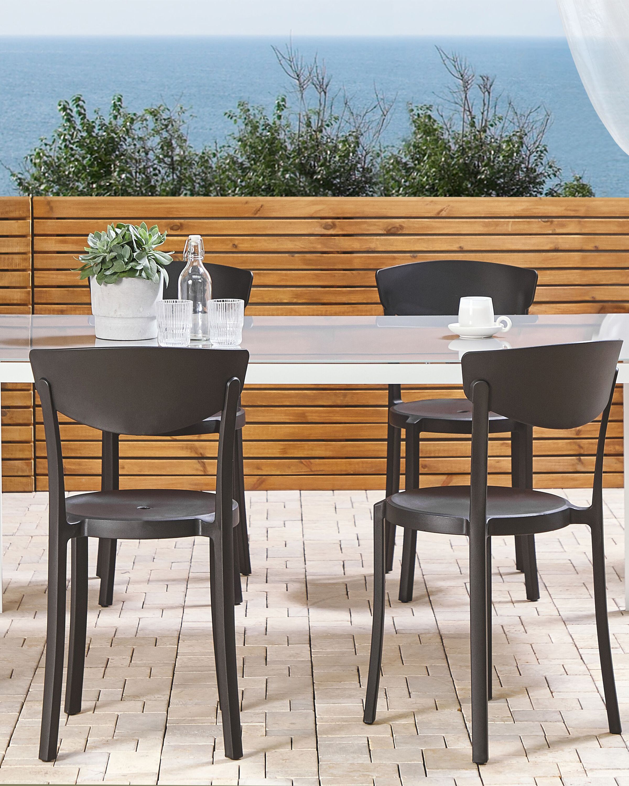 Scaun dining - Set of 4 VIESTE garden chairs Black