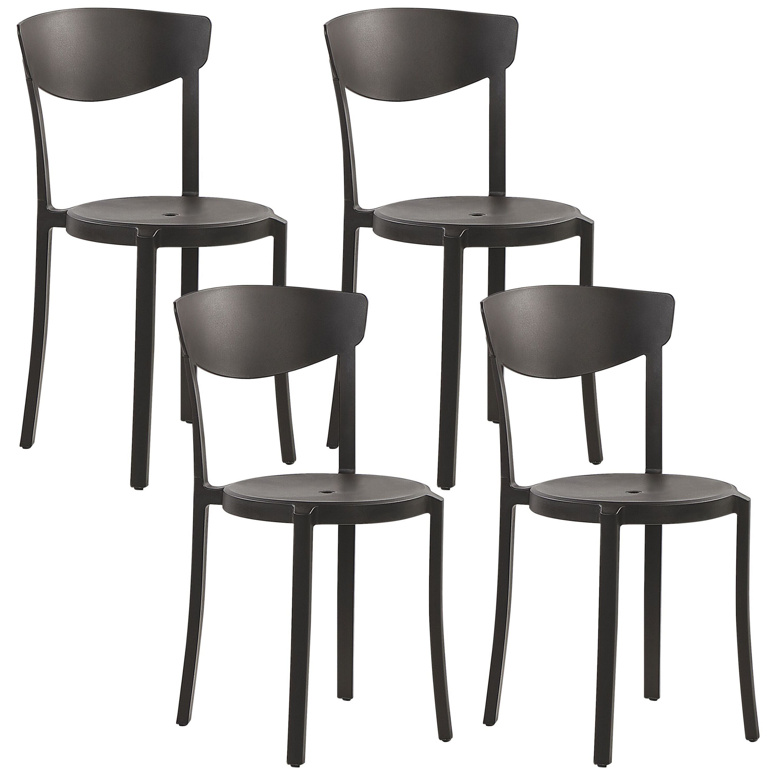 Set of 4 VIESTE garden chairs Black [2]